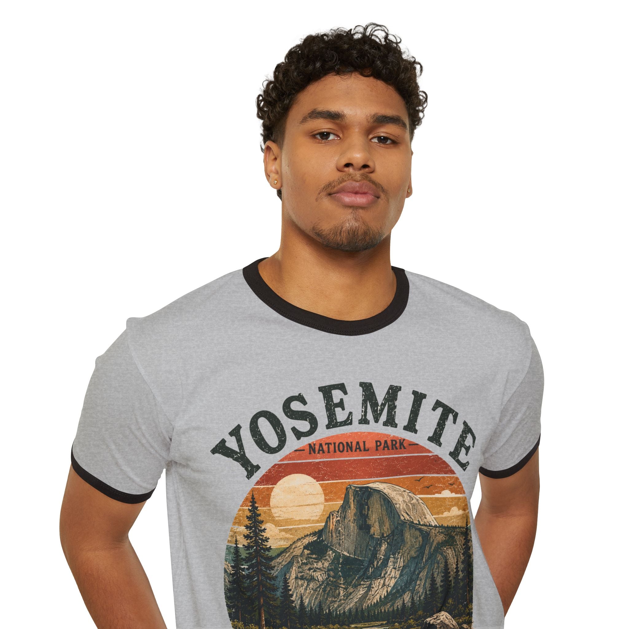Yosemite National Park Ringer T-Shirt — Vintage California Hiking Tee