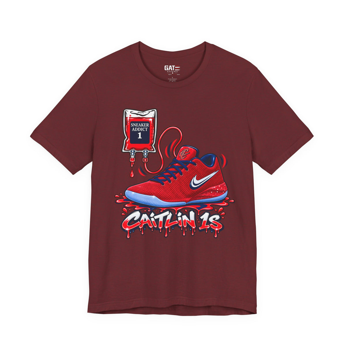 Caitlin Clark Caitlin 1s Addict Red Sneaker Shirt