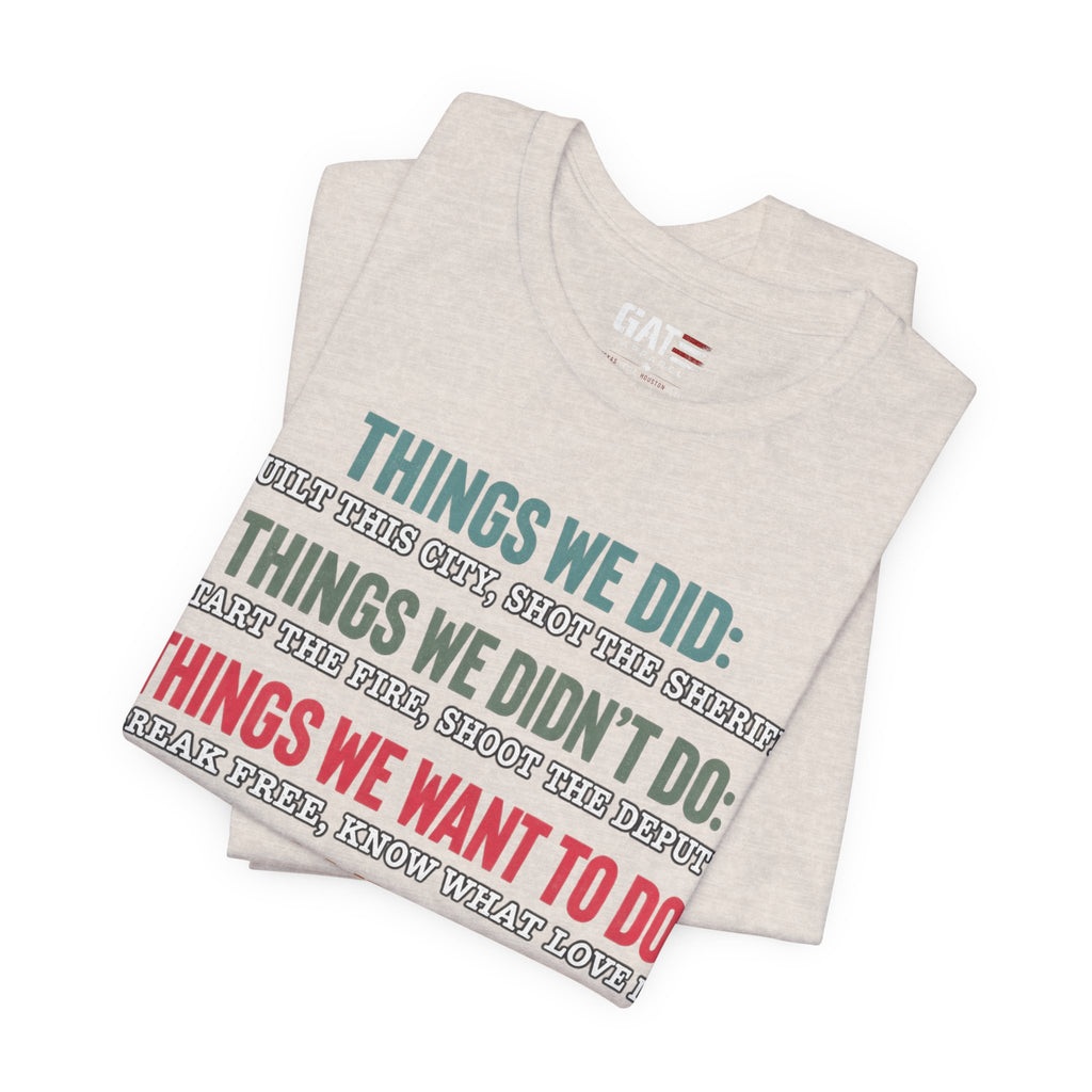 Things We Will Do Checklist T-Shirt — Funny Motivational List Tee