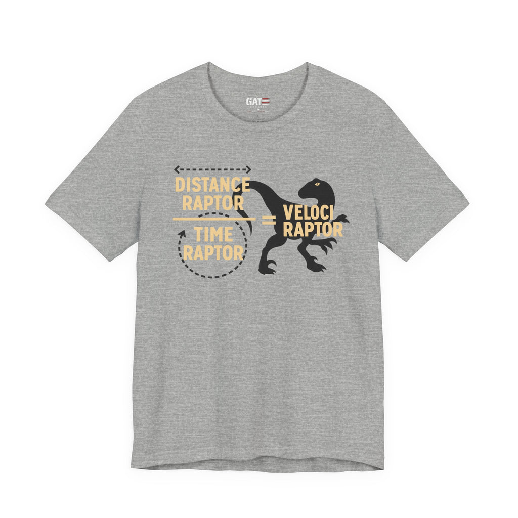 Velociraptor Anatomy Tee — "Distance Raptor / Time Raptor" Dinosaur Graphic Shirt