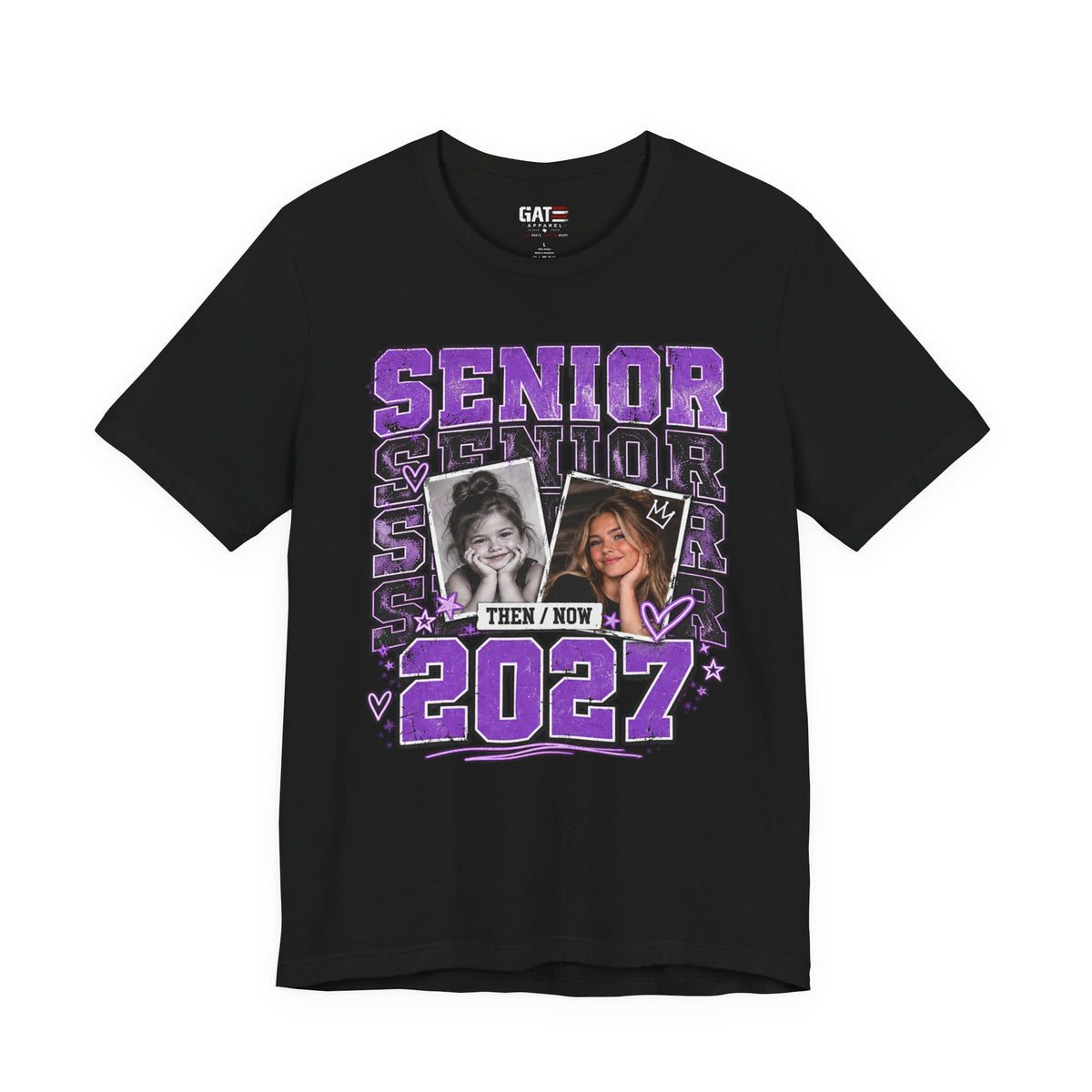 Senior 2027 Then & Now Yearbook Photo Shirt
