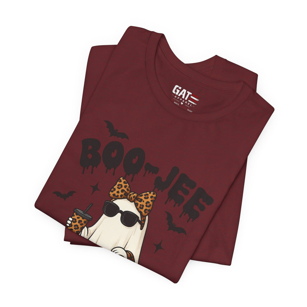 Boo-Jee Leopard Ghost Tee — Cute Halloween Graphic T-Shirt