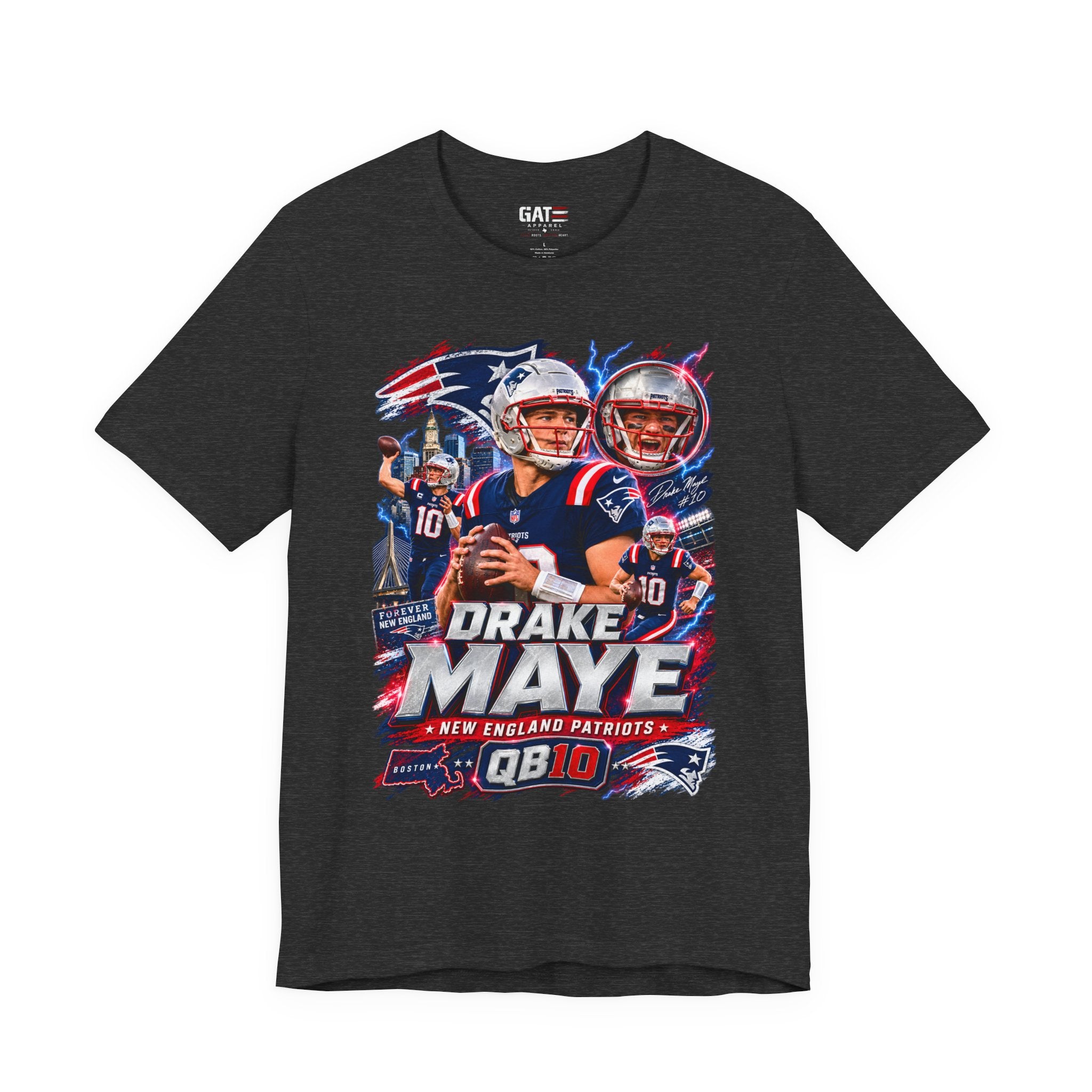 Drake Maye Tee Retro Player Graphic T-Shirt