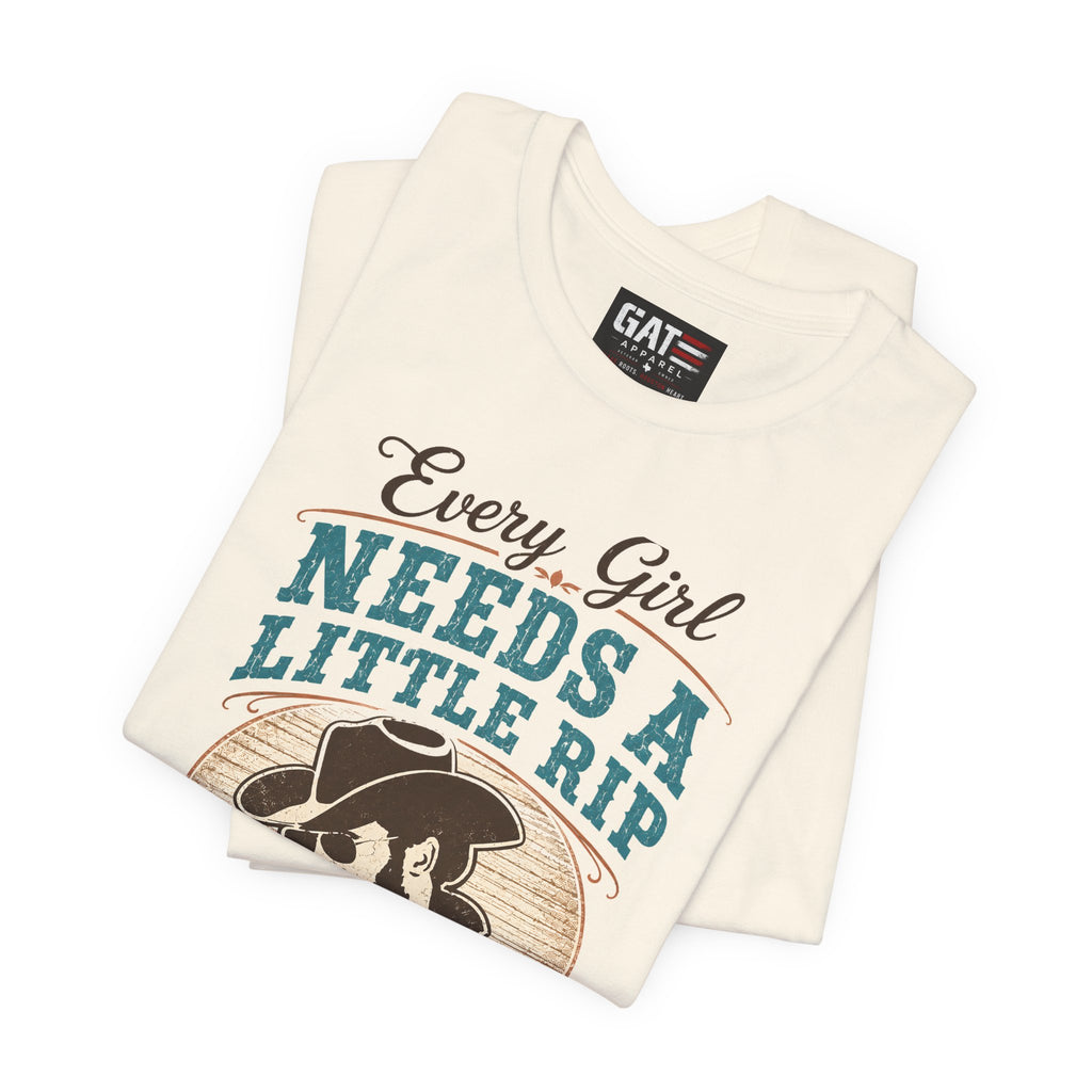 Every Girl Needs A Little Rip In Their Jeans Blue Text Shirt |Dutton Ranch | Yellowstone Inspired Shirt