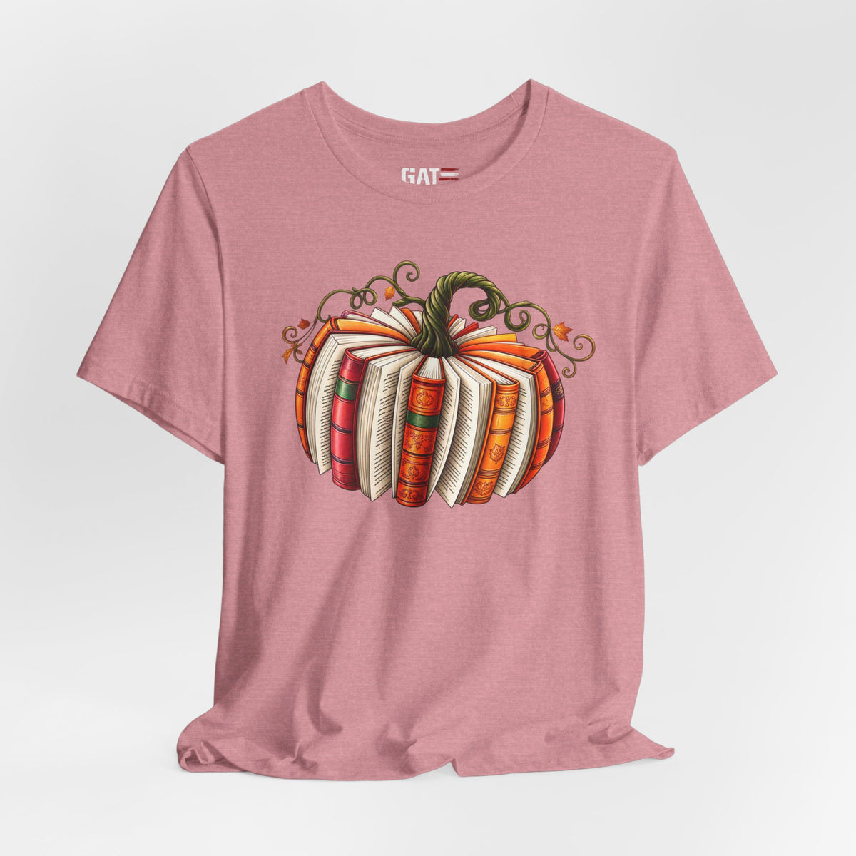 Fall Book Lover Shirt – Pumpkin Books Graphic Tee – product photo