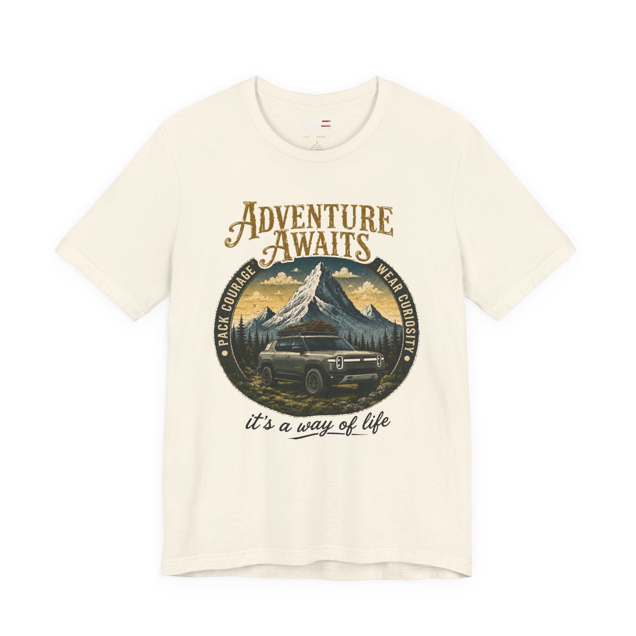 Adventure Awaits Shirt, Rivian Camping, Mountain Adventure Tee, Overlanding Shirt, Off Road SUV Graphic Tee, Outdoor, Nature Lover Shirt