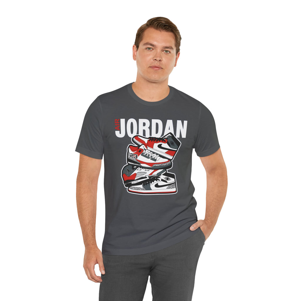 Jordan Sneaker Stack Tee — Retro Air Shoe Graphic T-Shirt