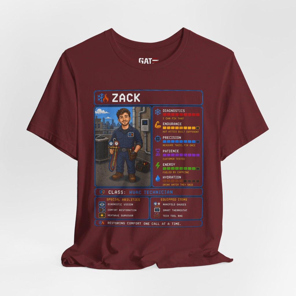 Custom HVAC Technician RPG Character Shirt| Personalized HVAC Tech Gift