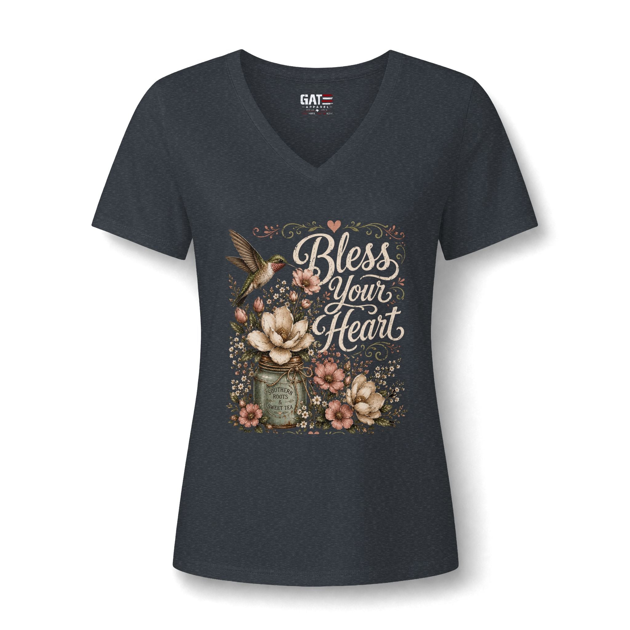 Bless Your Heart Floral V-Neck Tee