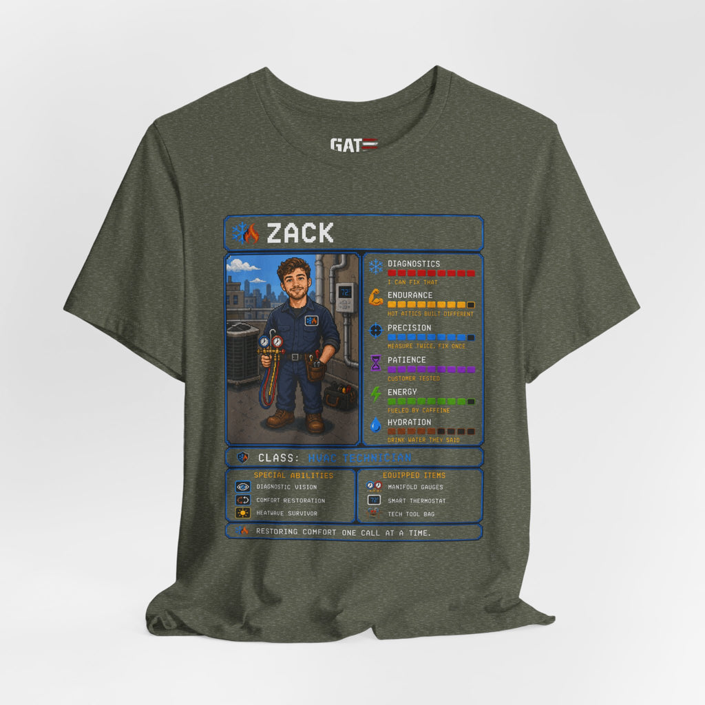 Custom HVAC Technician RPG Character Shirt| Personalized HVAC Tech Gift