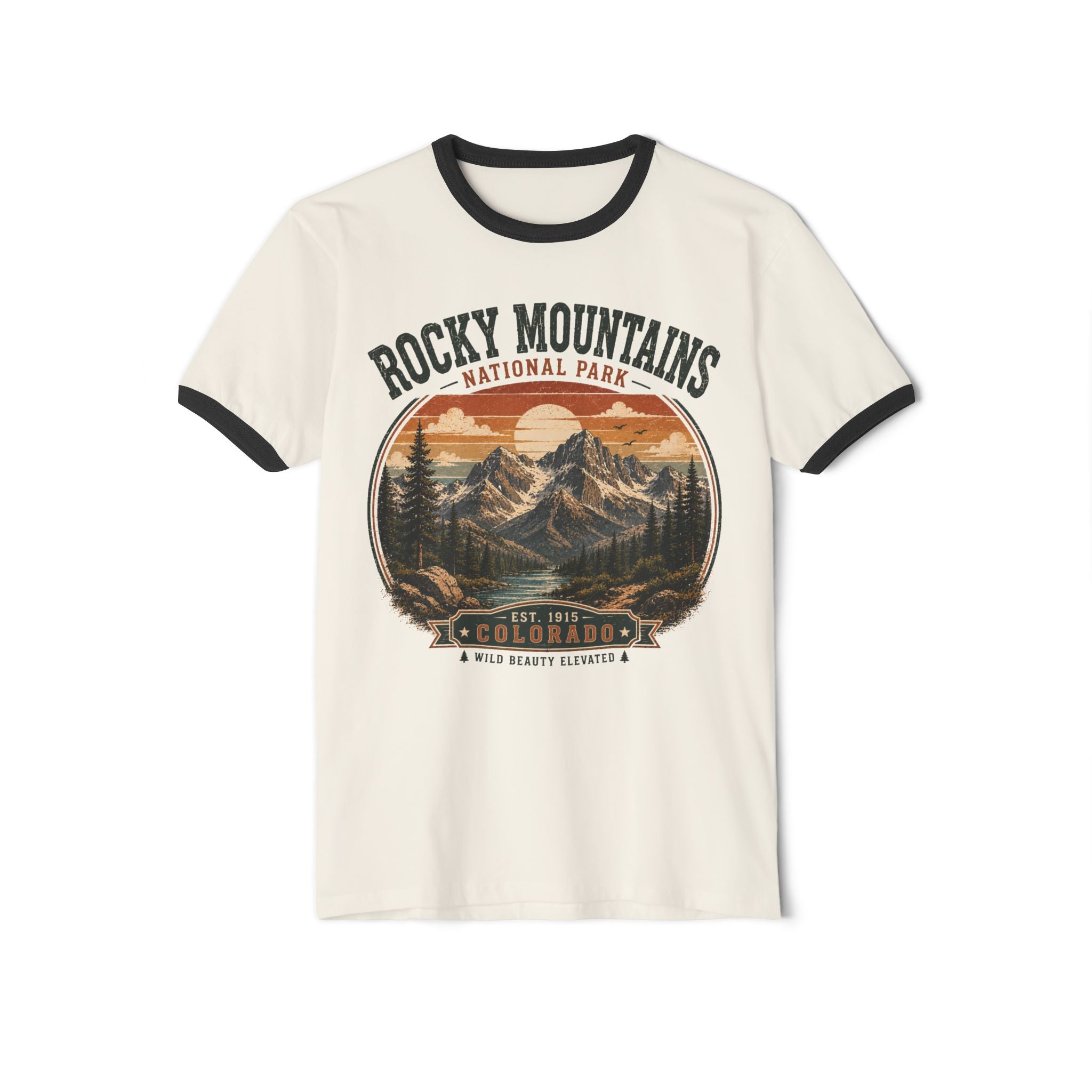 Rocky Mountains National Park Colorado Vintage Ringer T-Shirt