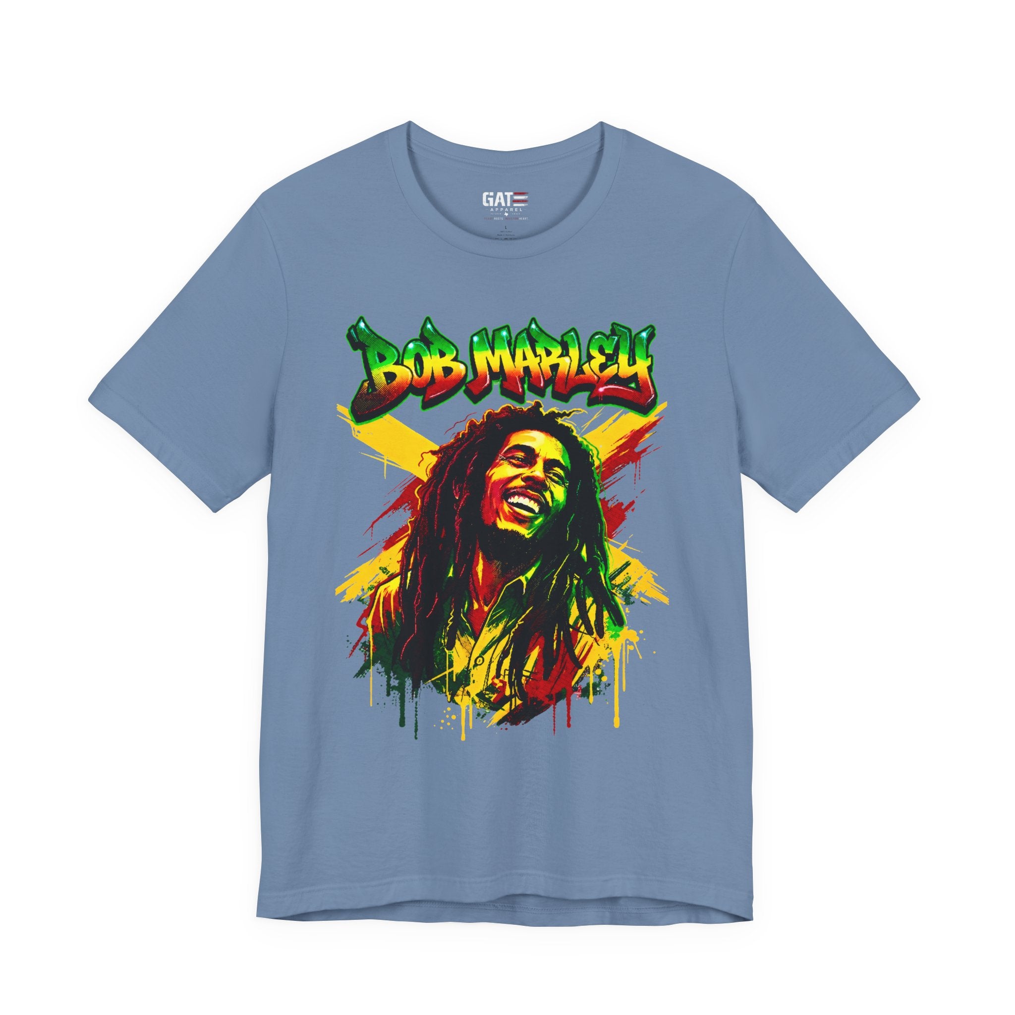 Reggae Legend Portrait Tee — Rasta Colors Music Graphic Shirt