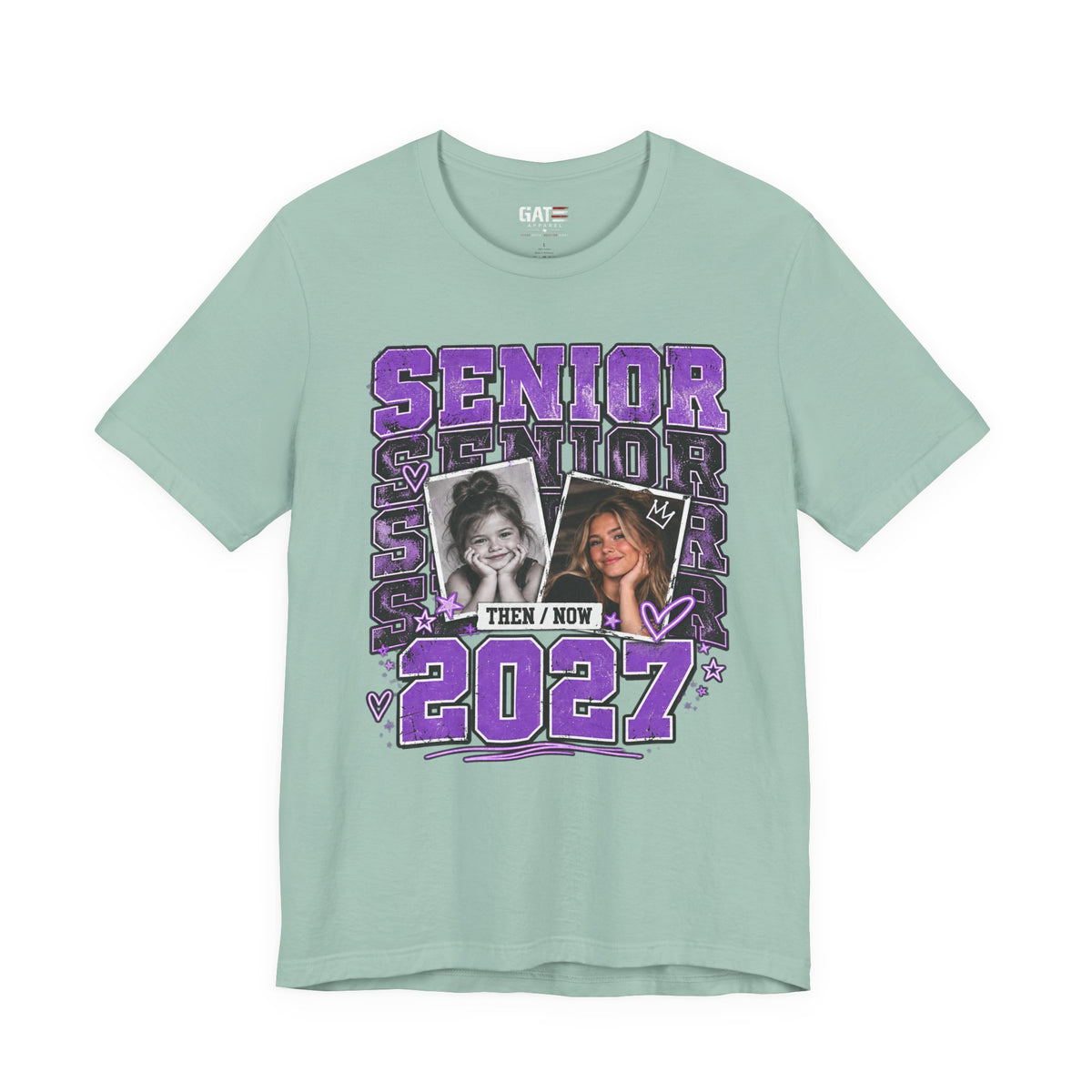 Senior 2027 Then & Now Yearbook Photo Shirt
