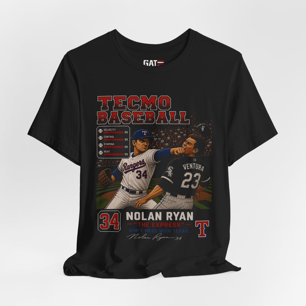 Tecmo Baseball Nolan Ryan Tee | Vintage Video Game Style Baseball Shirt