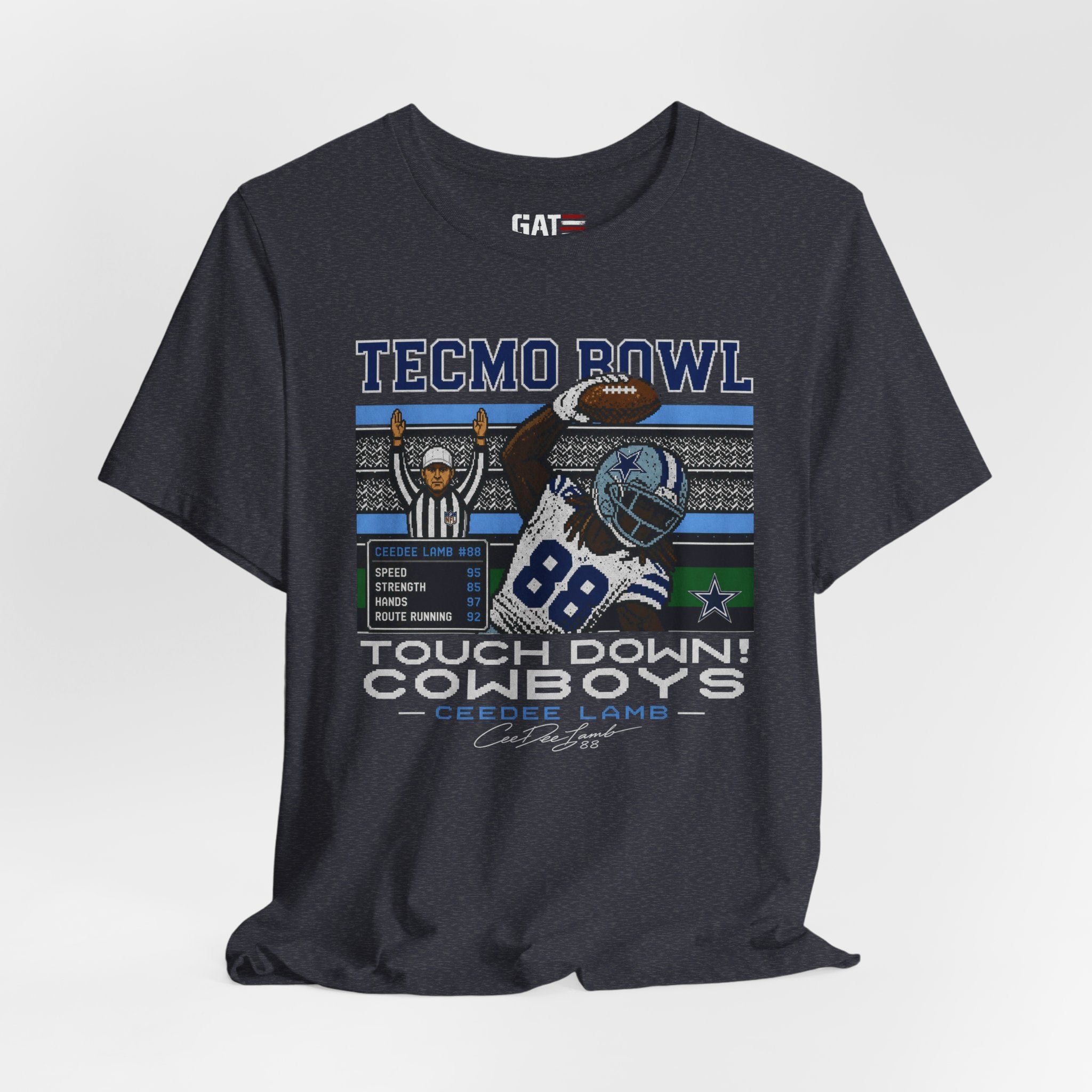 CeeDee Lamb Tecmo Bowl Shirt, Retro Dallas Football Tee, 8 Bit Touchdown Graphic T Shirt, Vintage Pixel Art Fan Gift