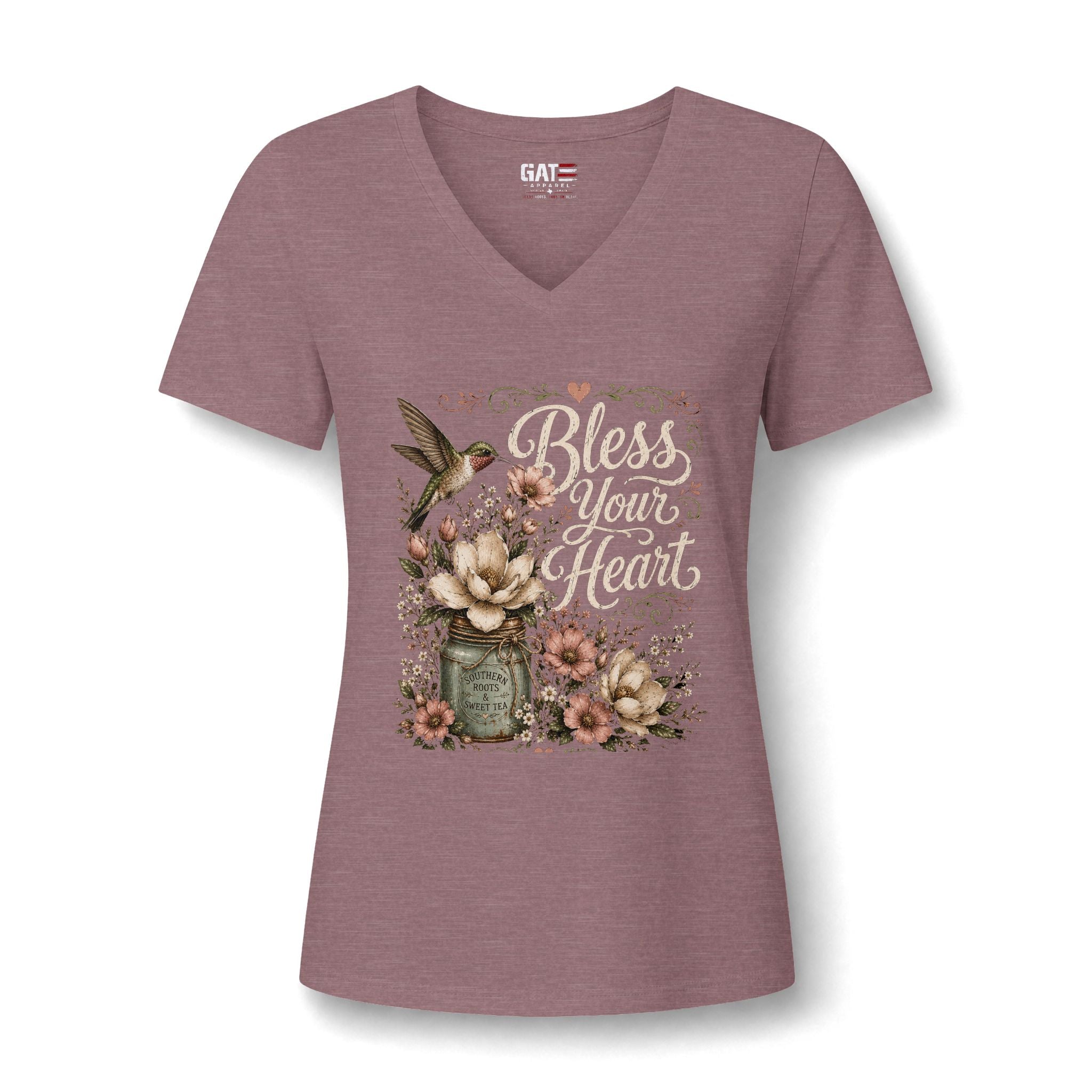 Bless Your Heart Floral V-Neck Tee
