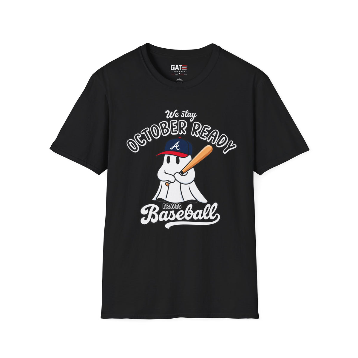 Atlanta Braves ghost baseball graphic T-shirt mockup