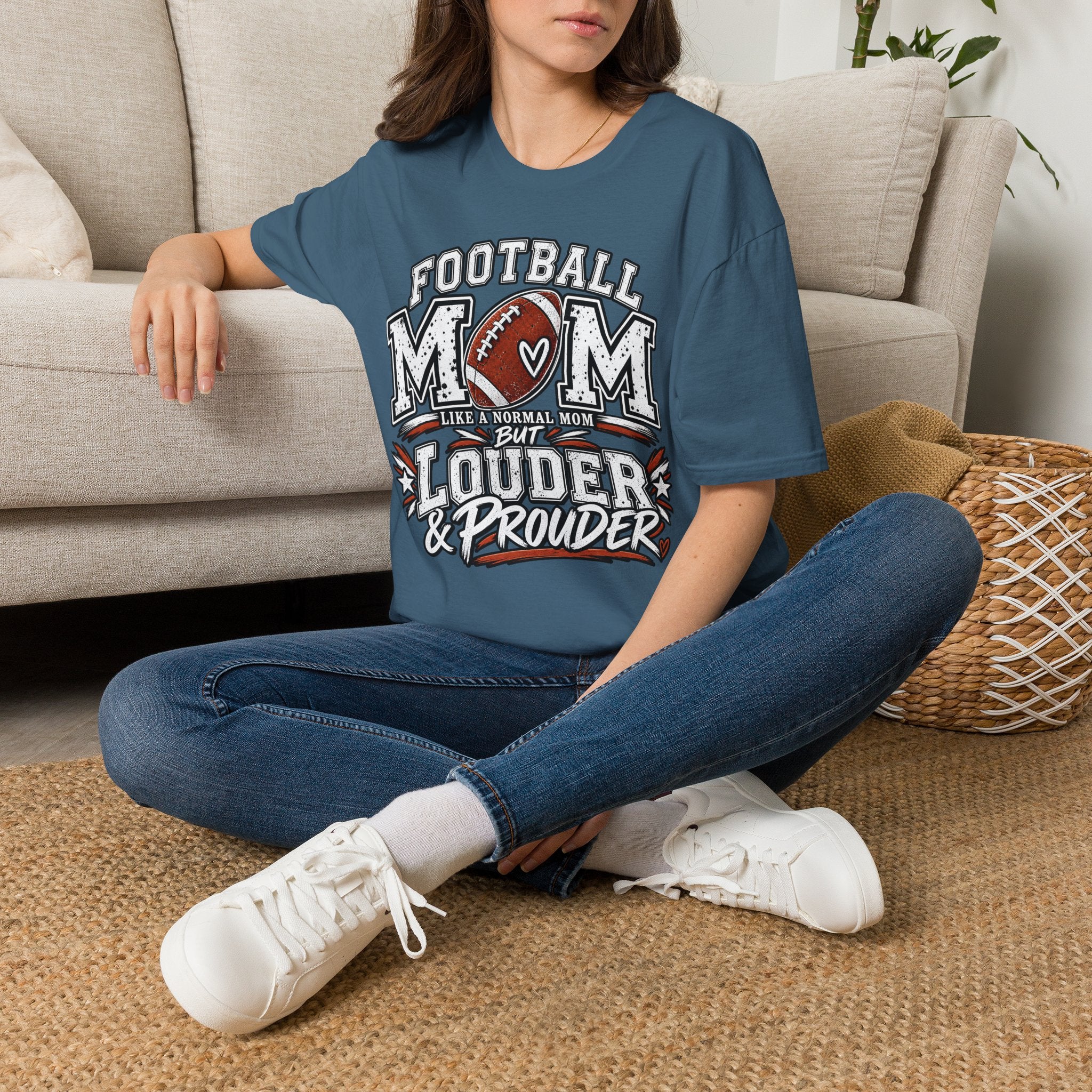 Football Mom Gildan Soft Style T-Shirt — Loud & Proud Vintage Football Mom Tee