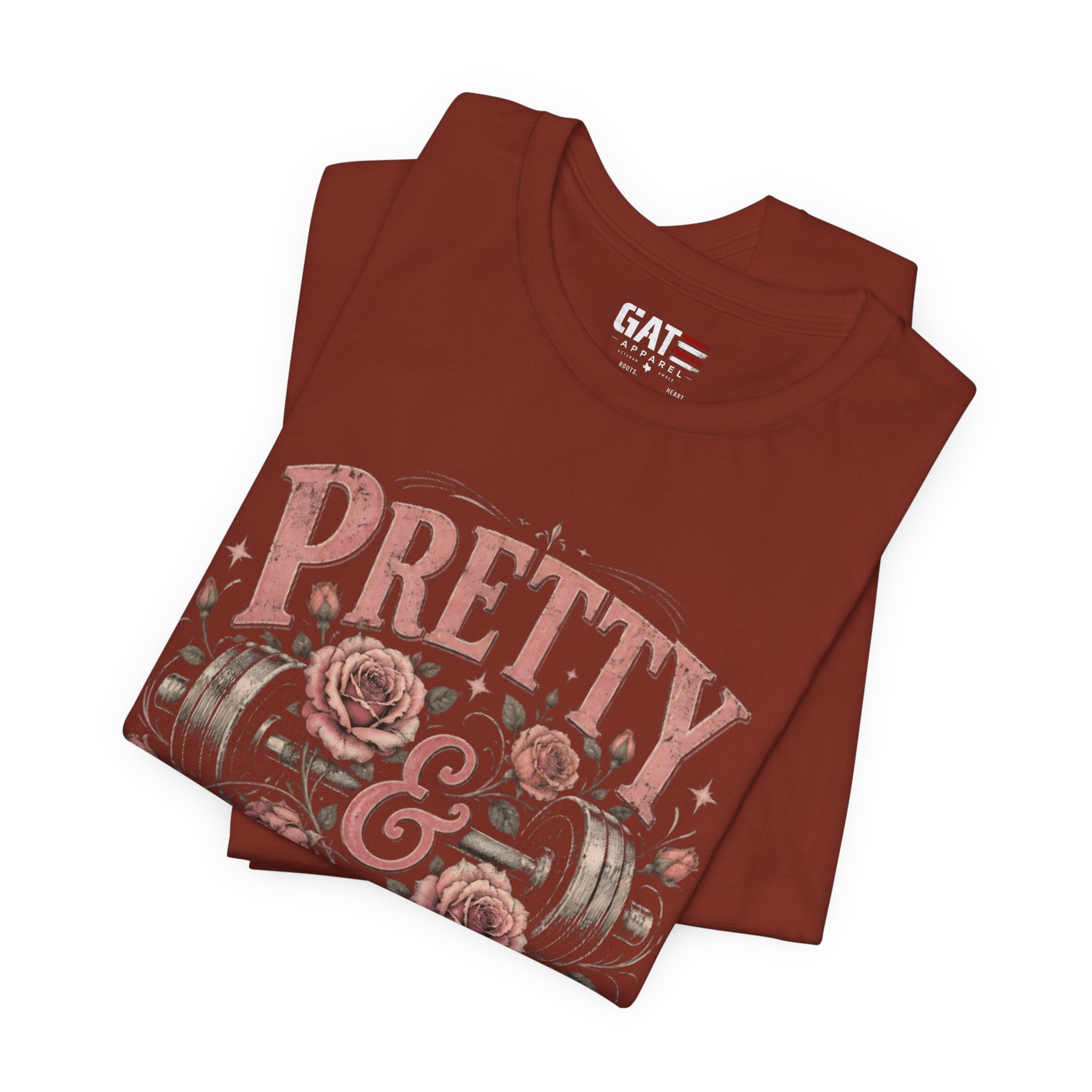 Pretty and Powerful Shirt, Women's Gym Shirt, Weightlifting Tee, Cute Fitness Shirt, Workout Gift for Strong Women