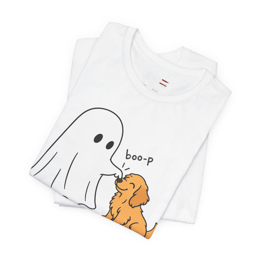 Halloween Ghost & Golden Retriever — "boo-p" Cute Dog Halloween T-Shirt