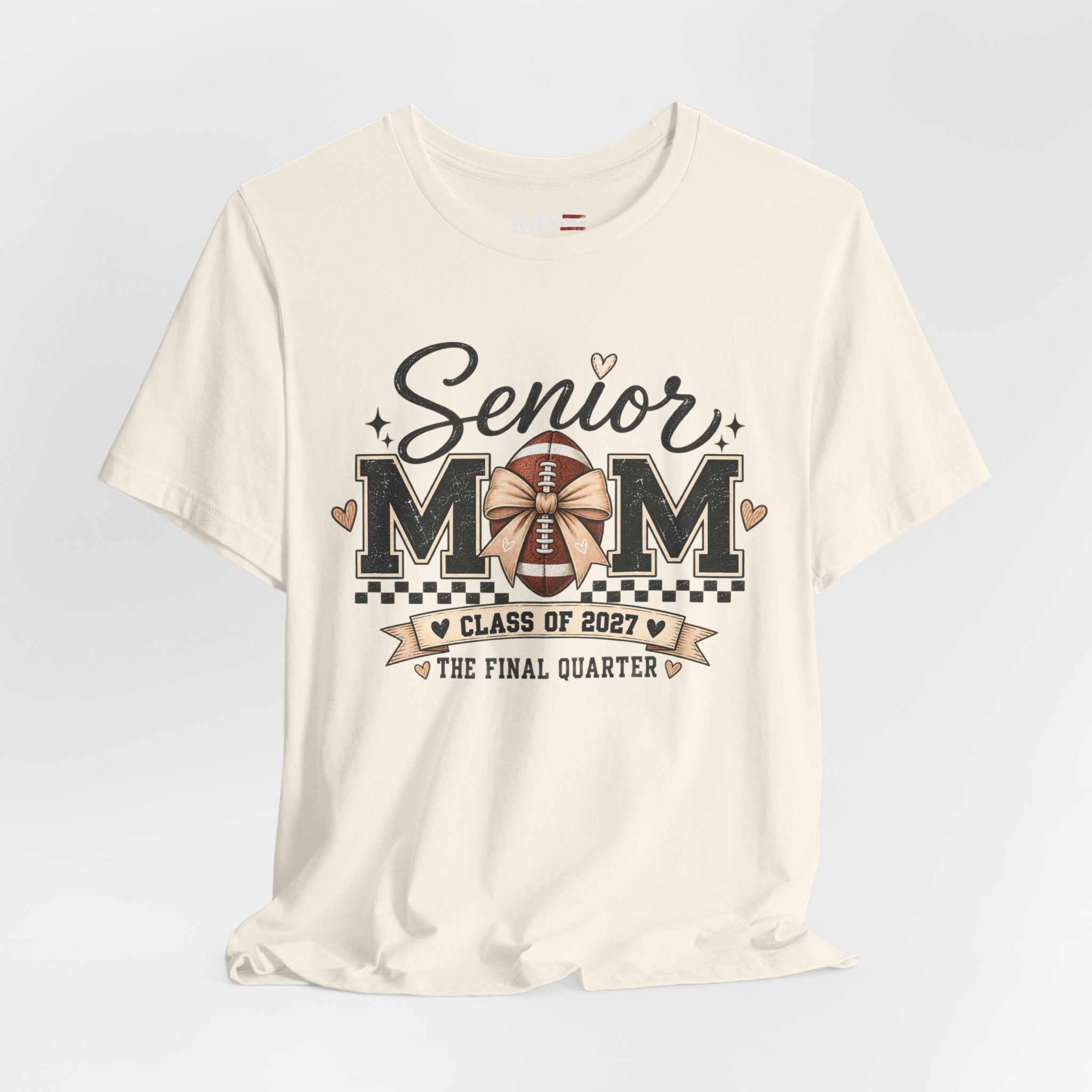 Senior Football Mom Shirt Class of 2027 Final Quarter Game Day T-Shirt