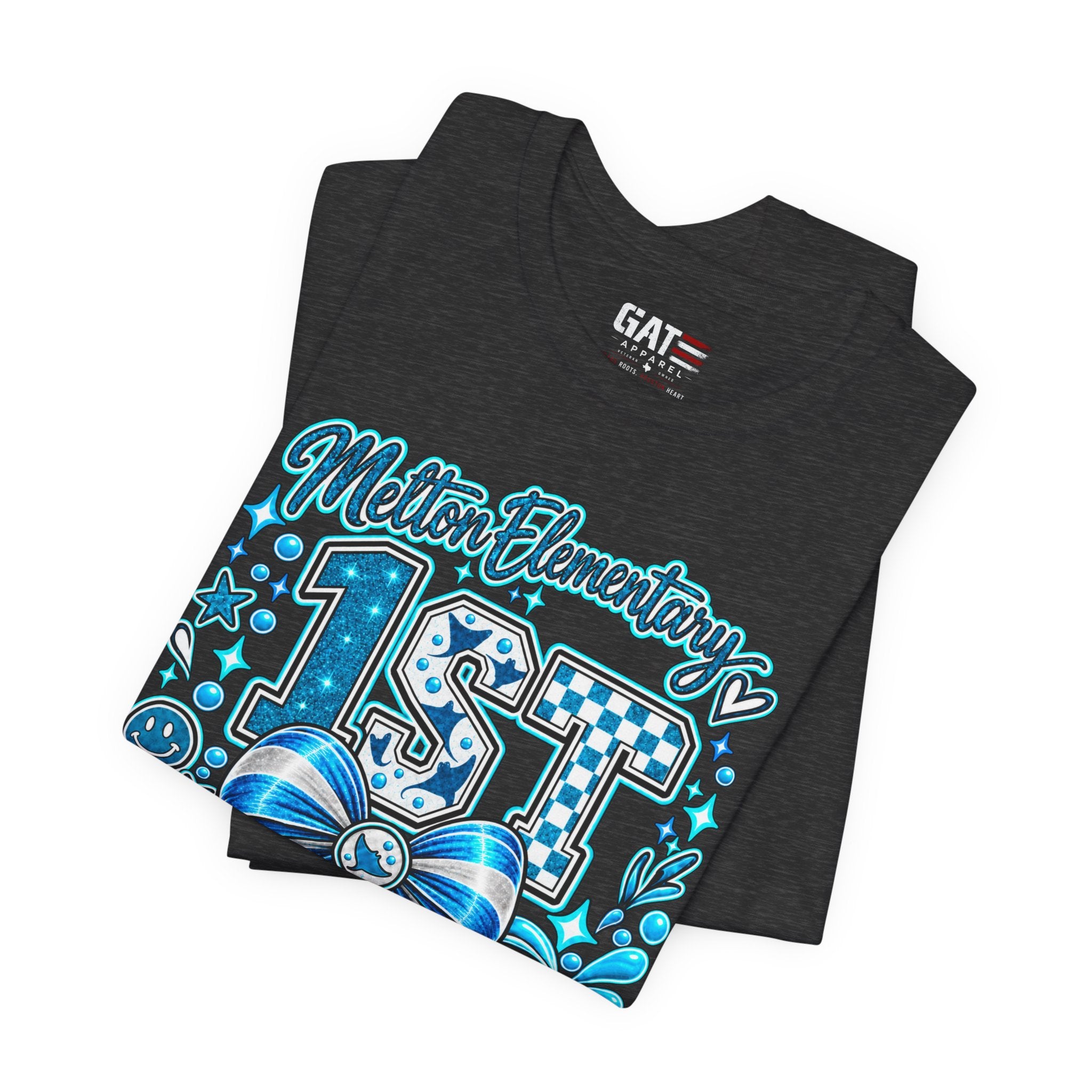 Melton 1st Grade School T‑Shirt — Bow Design