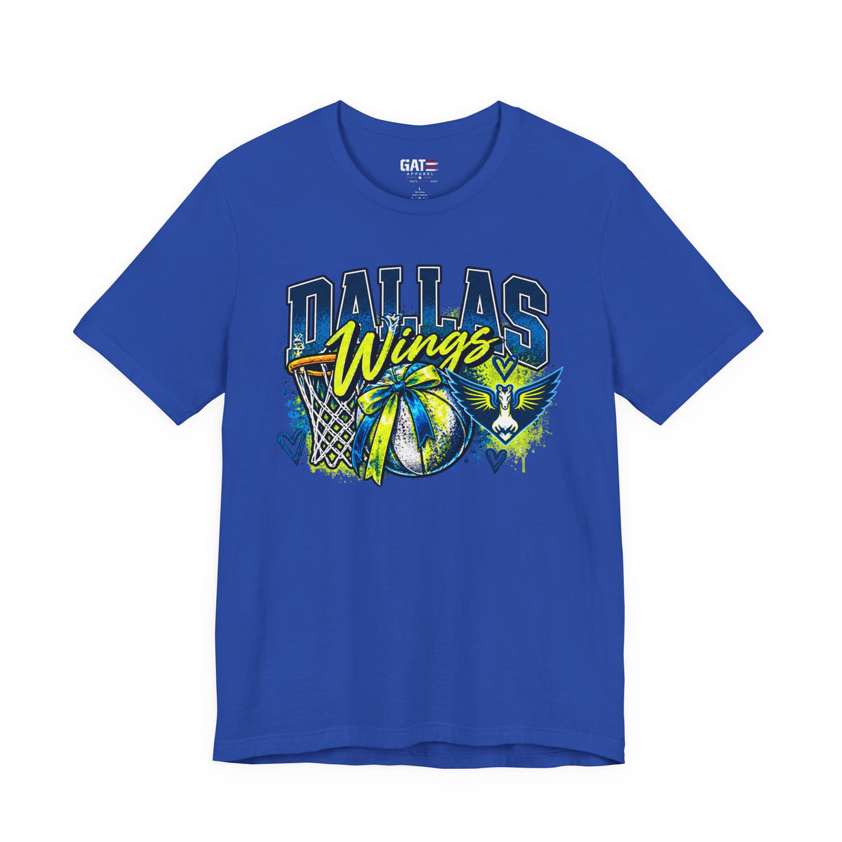 Dallas Wings-inspired fan shirt color mockup