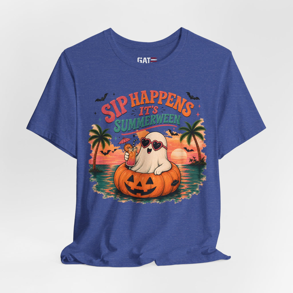 Summerween Shirt, Spooky Beach Shirt, Ghost Beach Tee, Halloween Beach Shirt, Coastal Halloween Tee, Tropical Ghost Shirt