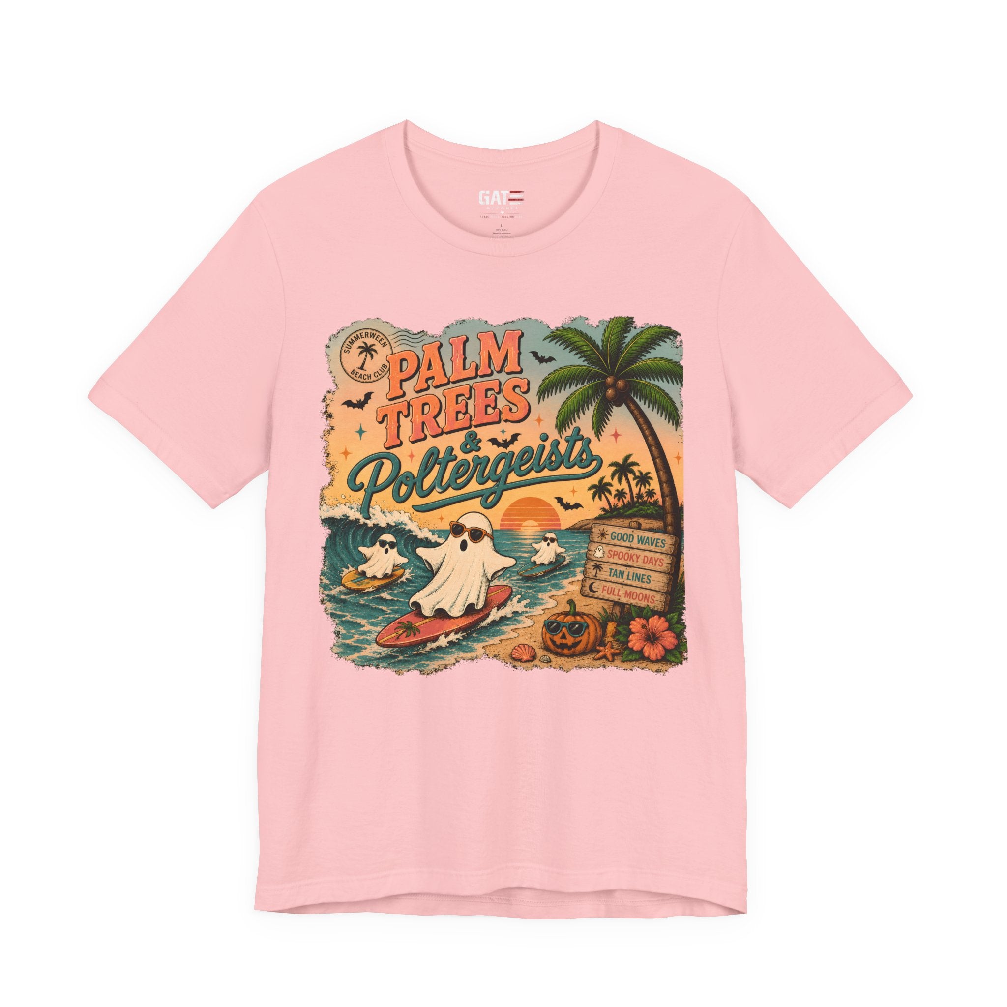 Summerween Shirt, Spooky Beach Shirt, Ghost Beach Tee, Halloween Beach Shirt, Coastal Halloween Tee, Tropical Ghost Shirt