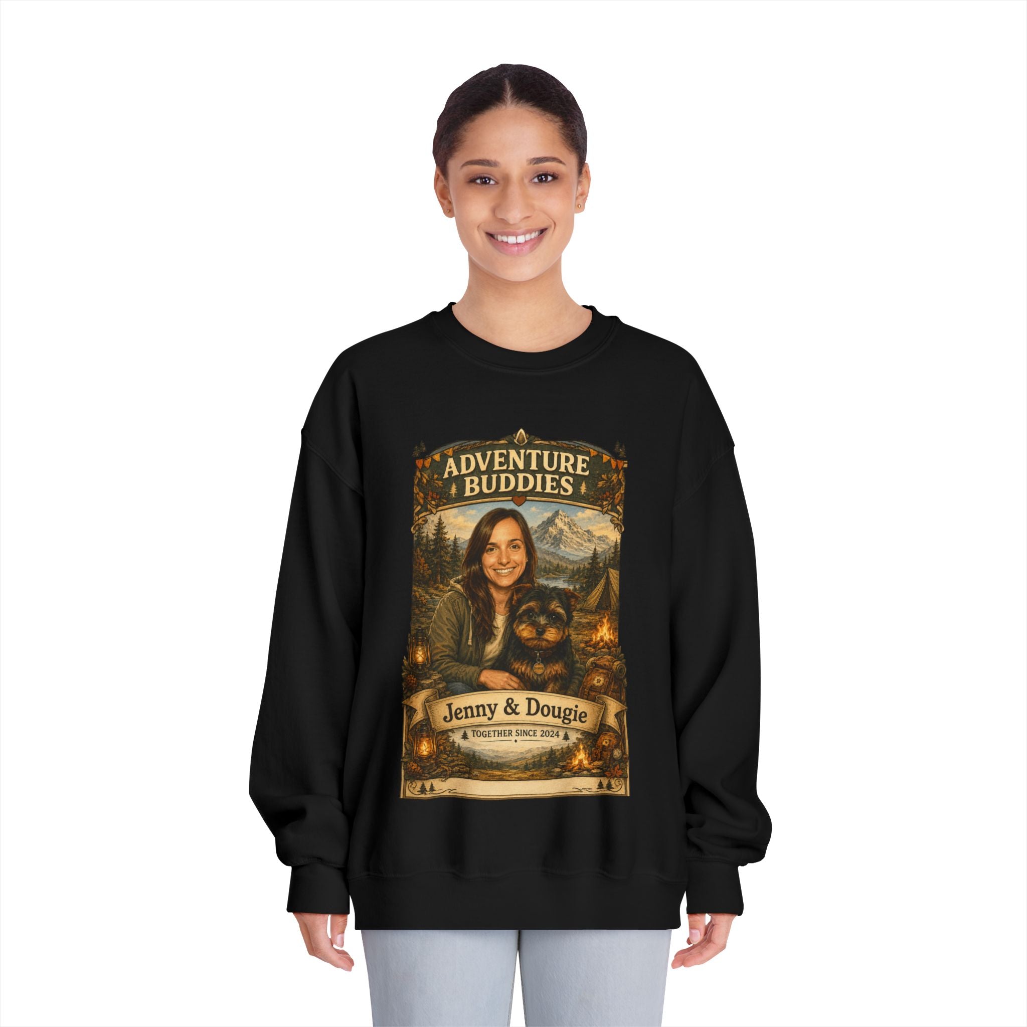 Personalized Pet Portrait Sweatshirt, Custom Dog or Cat Sweatshirt, Pet Lover Gift, Dog Mom Gift, Dog Dad Gift