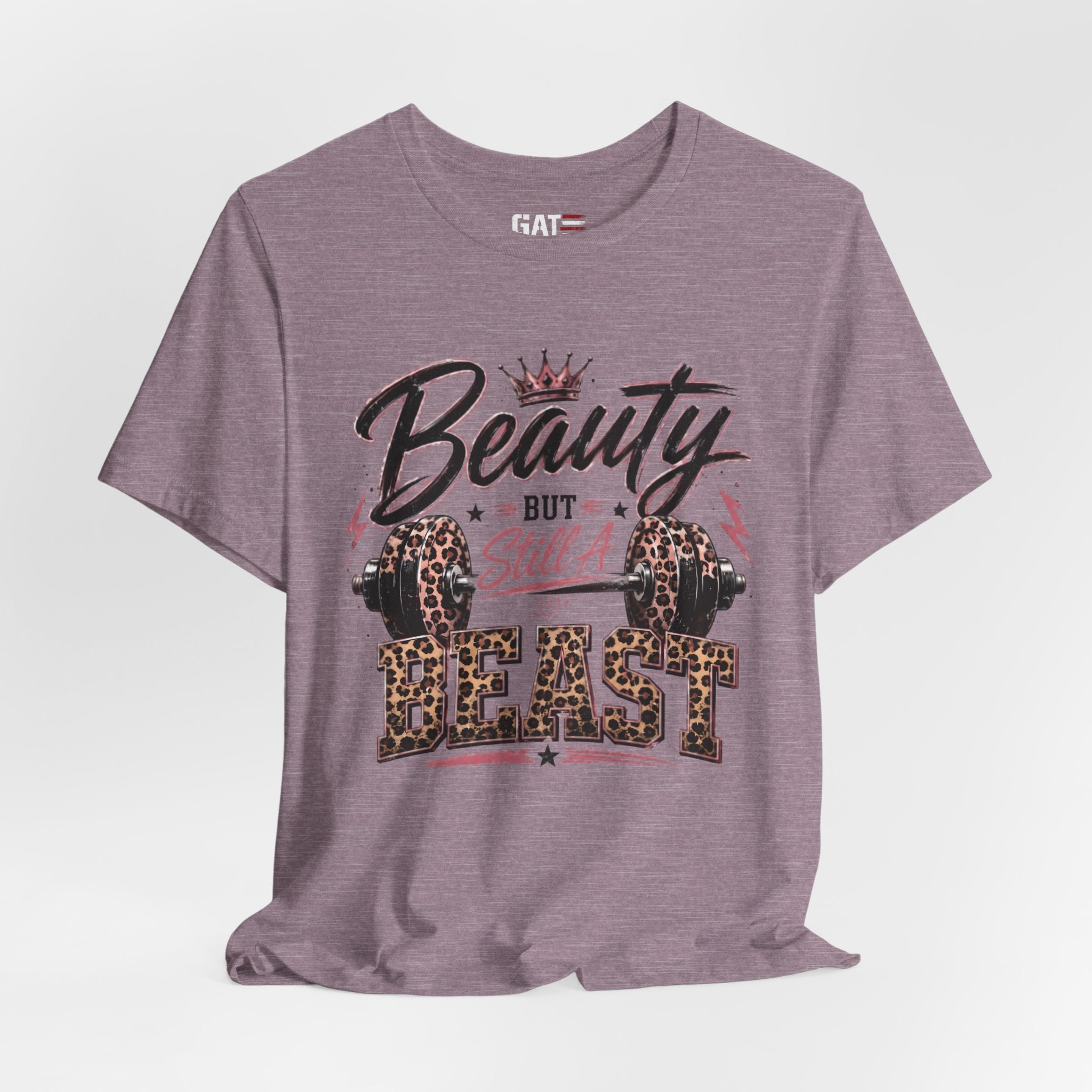 Beauty But Still A Beast Shirt, Women's Gym Shirt, Leopard Print Workout Tee, Fitness Shirt for Her