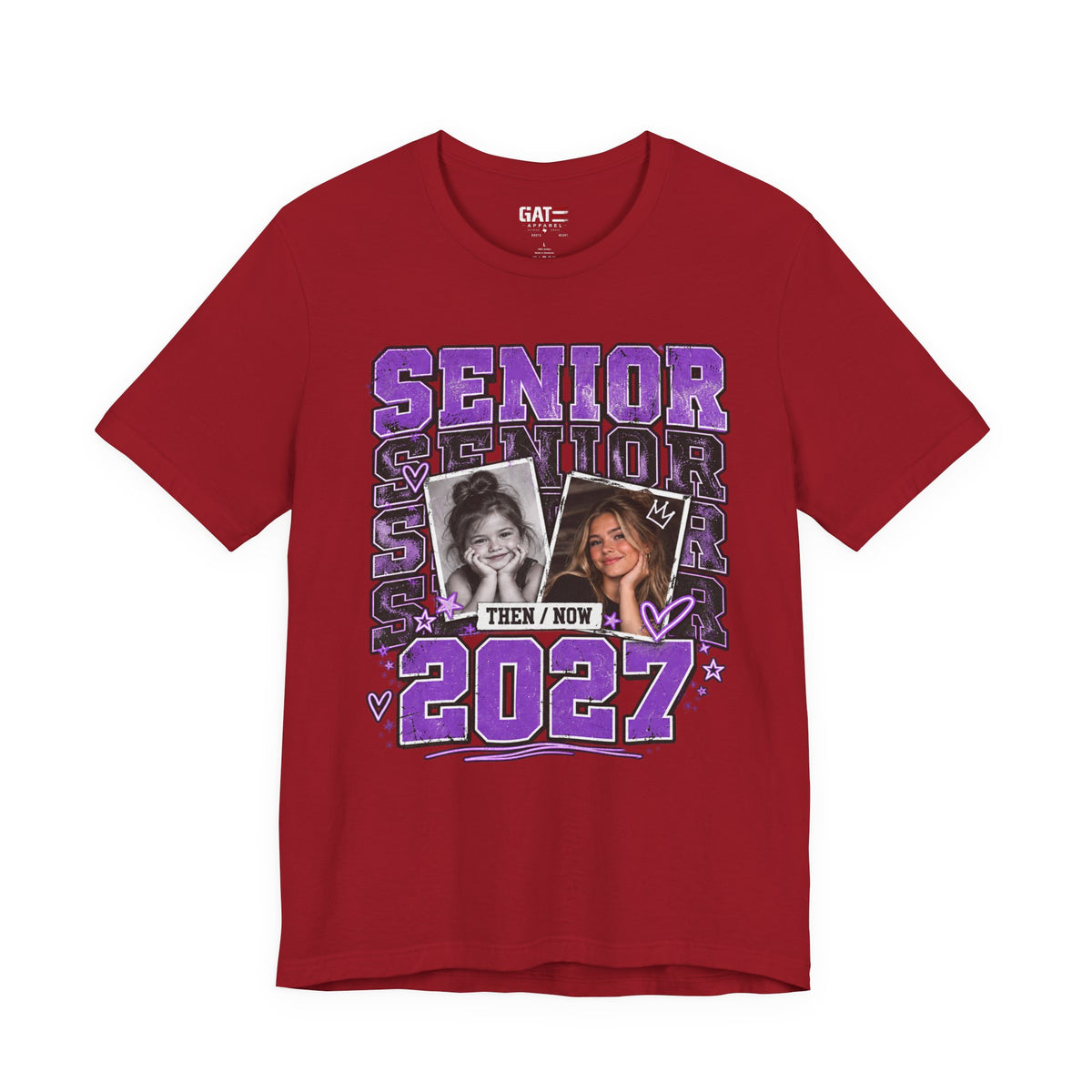 Senior 2027 Then & Now Yearbook Photo Shirt