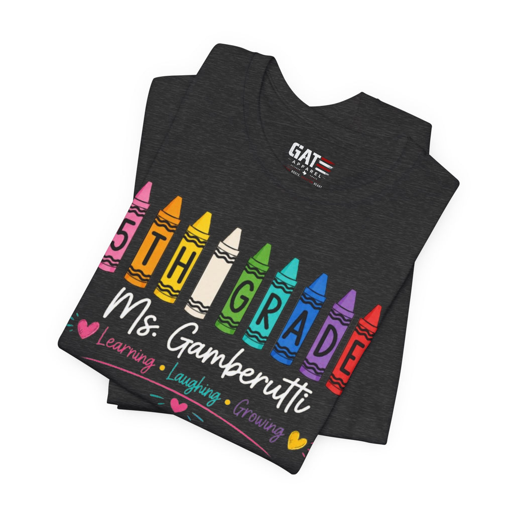 Customize Grade Level and Name Teacher Crayon Shirt