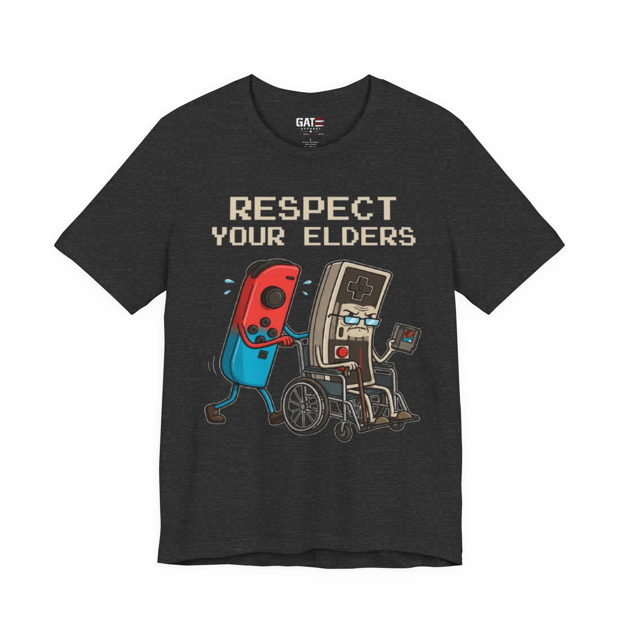 Respect Your Elders Tee — Retro Game Controller Graphic T-Shirt
