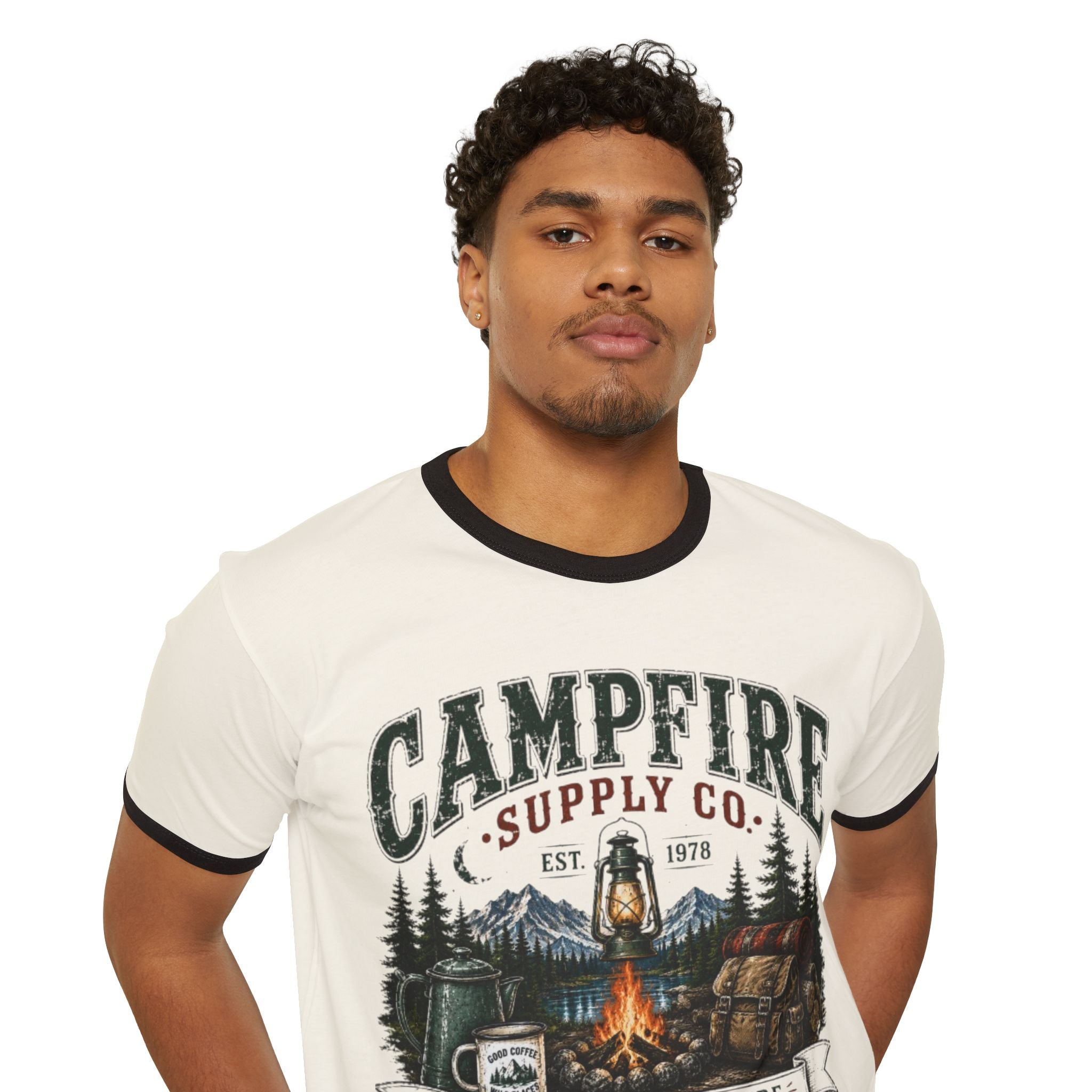 Campfire Supply Co. Ringer T-Shirt — Built for Adventure Graphic Tee