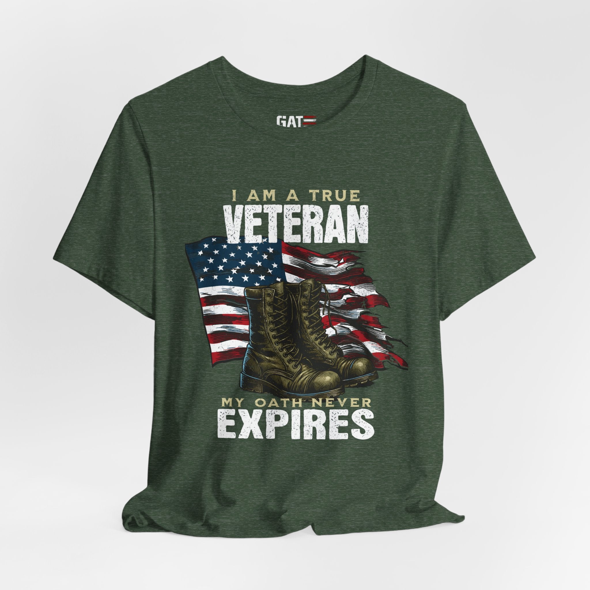 Veteran Shirt My Oath Never Expires, Proud Veteran Tee, Military Boots American Flag Shirt, Patriotic Veteran Gift for Men or Women