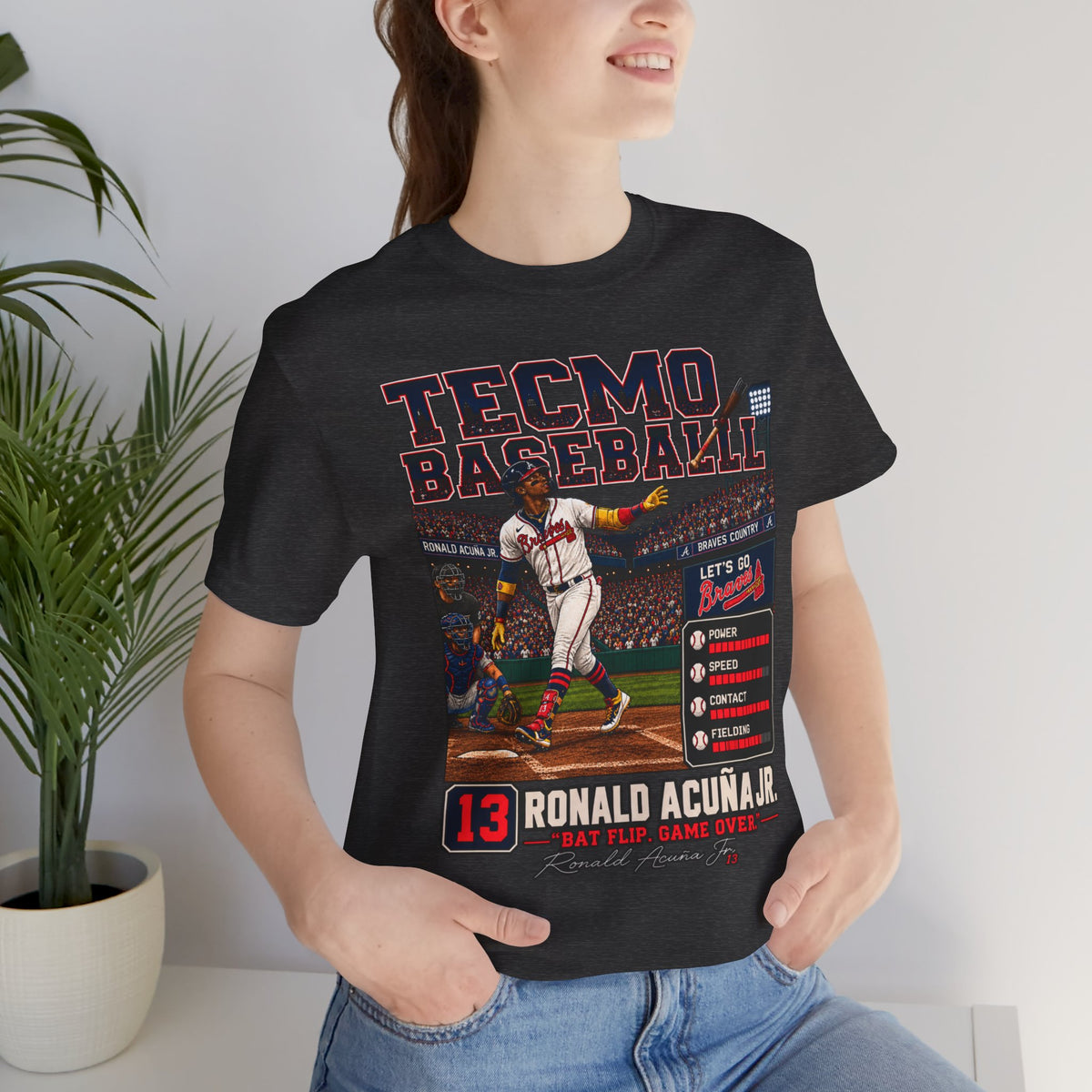 Ronald Acuña Jr. Tee Atlanta Braves — Retro Arcade Baseball T-Shirt