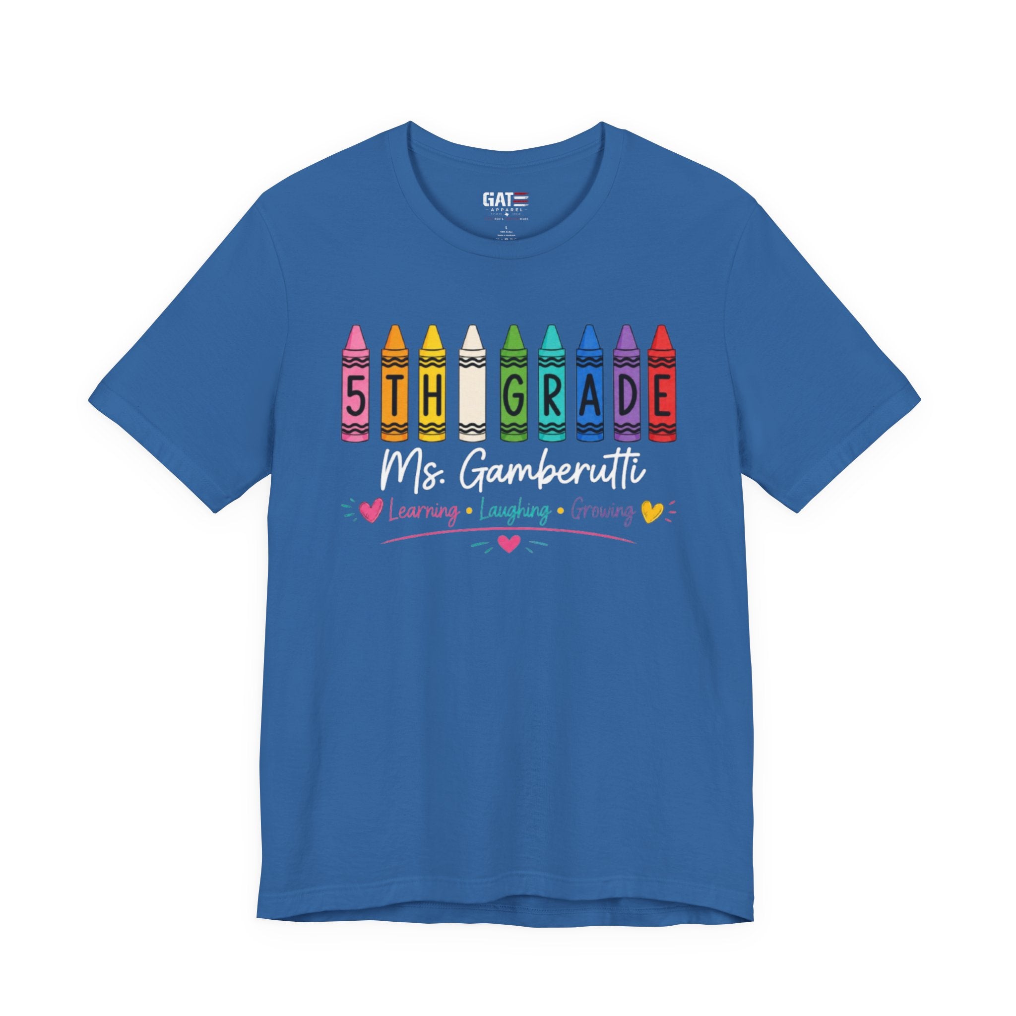 Customize Grade Level and Name Teacher Crayon Shirt
