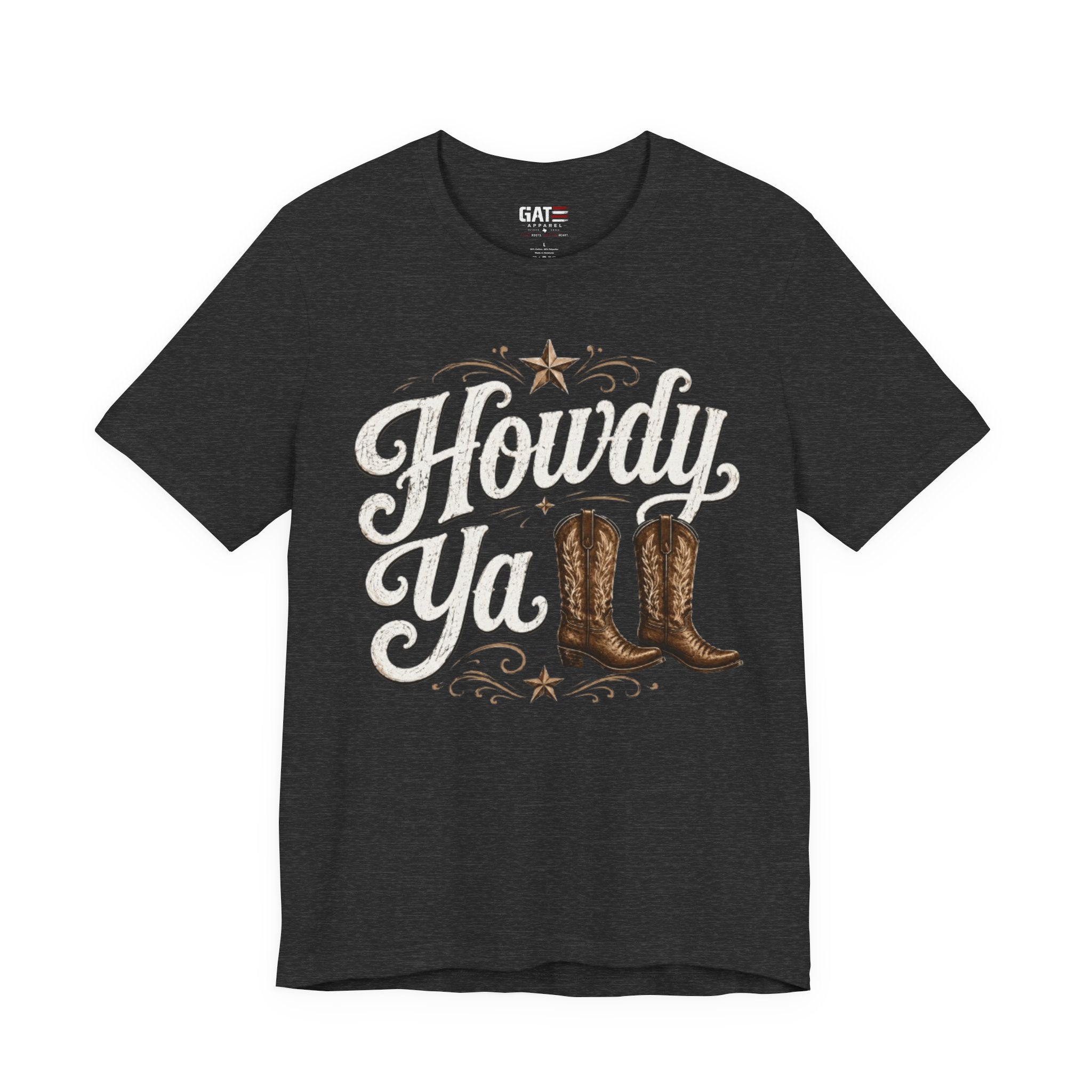 Howdy Ya Cowboy T‑Shirt – Western Boots Graphic Tee