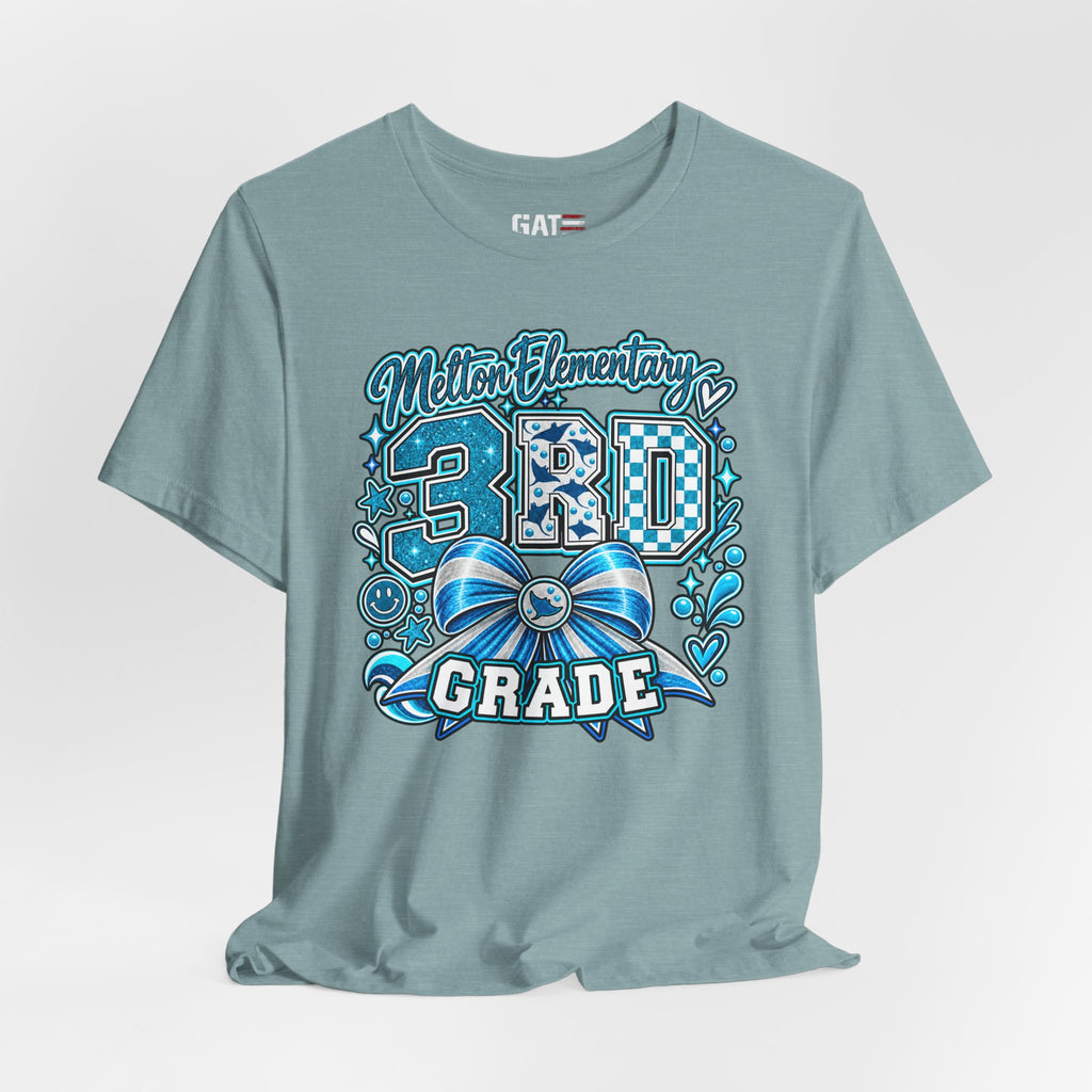 Melton 3rd Grade School T‑Shirt — Bow Design