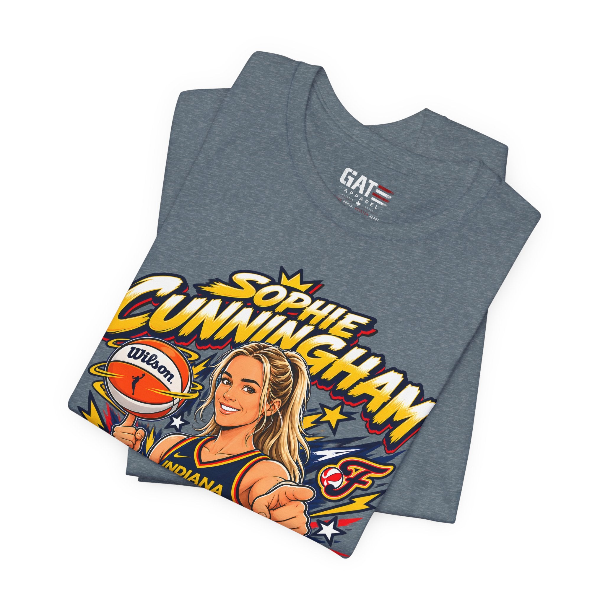Sophie Cunningham Indiana Fever #8 T-Shirt Fever Up WNBA Basketball Graphic Tee