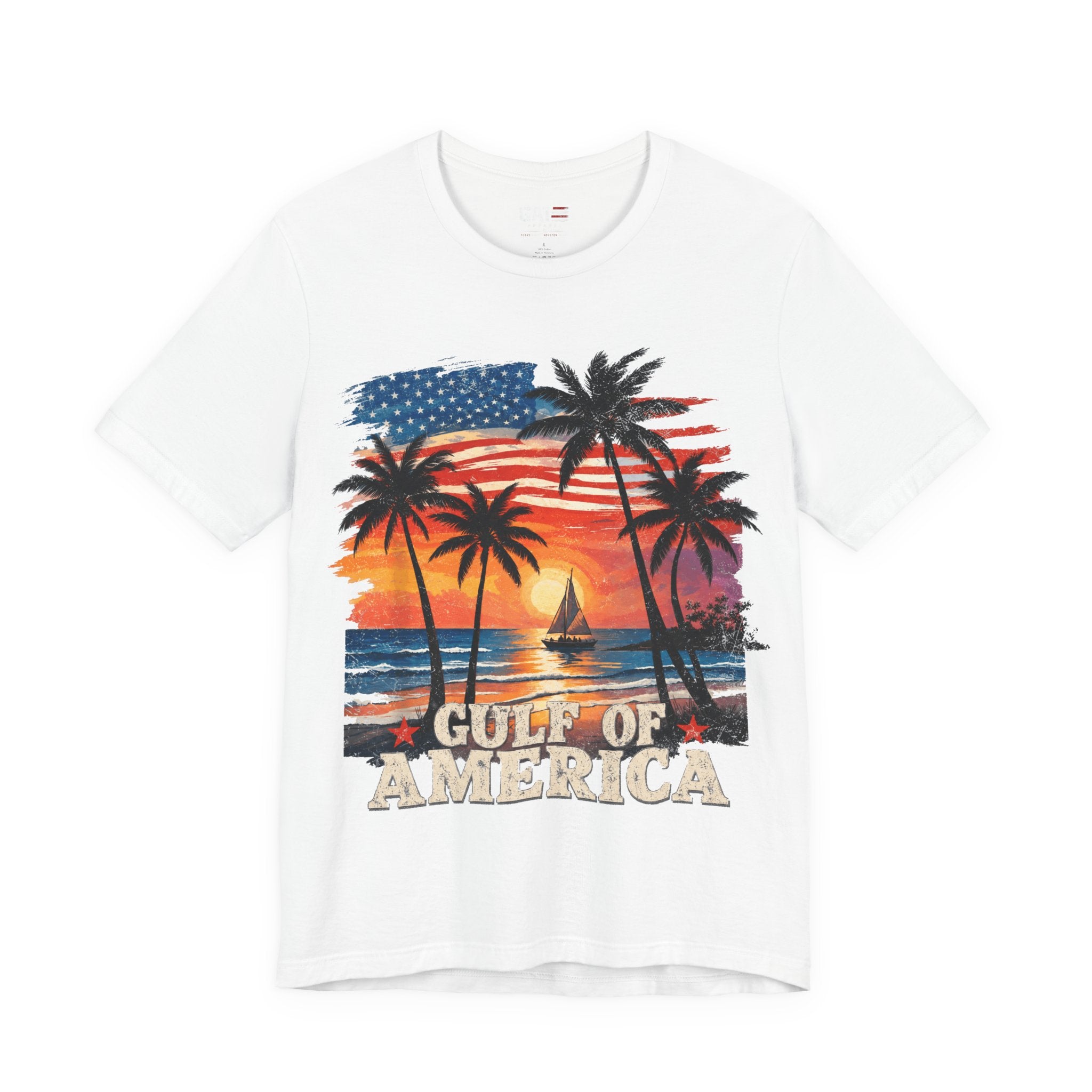 Gulf of America Sunset T-Shirt — Patriotic Palm Beach Tee