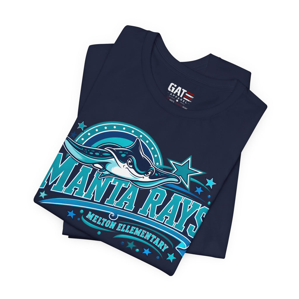 Melton Manta Rays Graphic Tee – Retro Ocean School Spirit Shirt