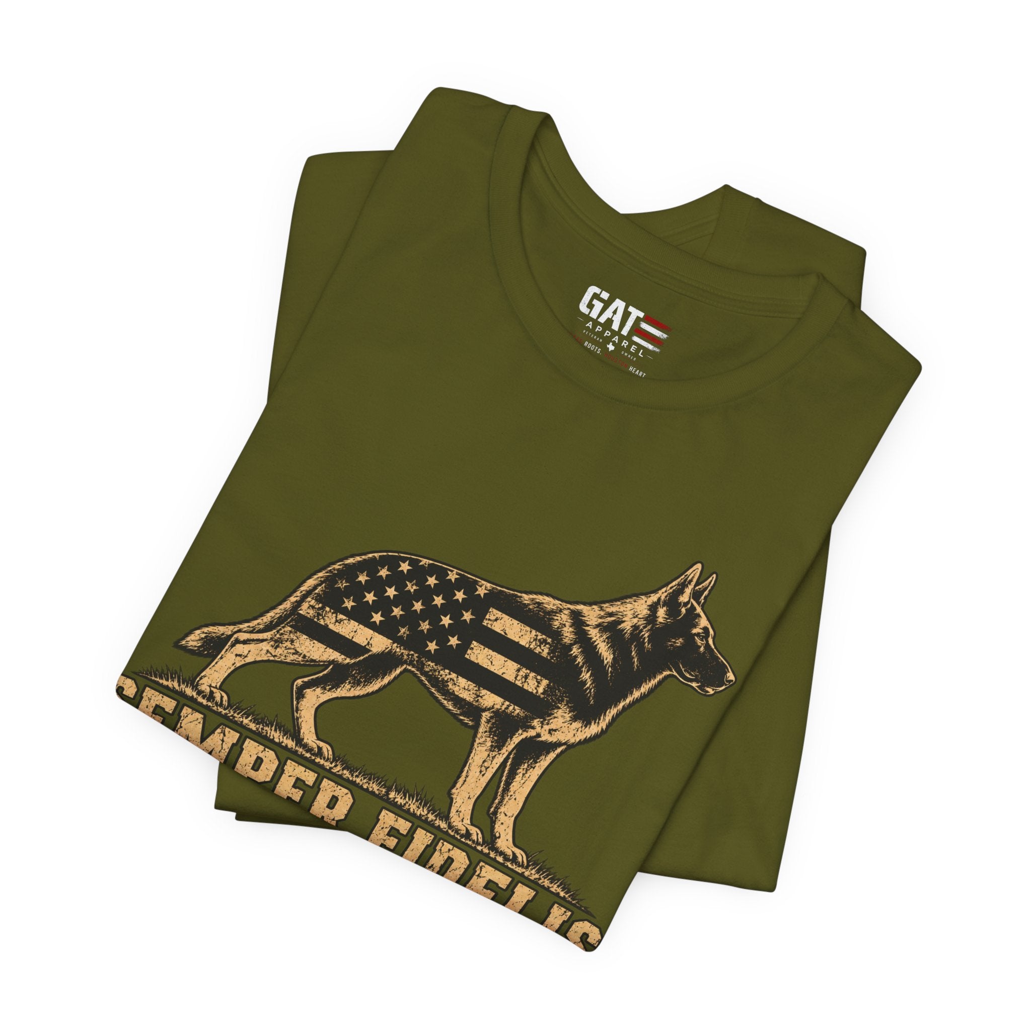 Semper Fidelis German Shepherd T-Shirt — Patriotic Military K9 Tee