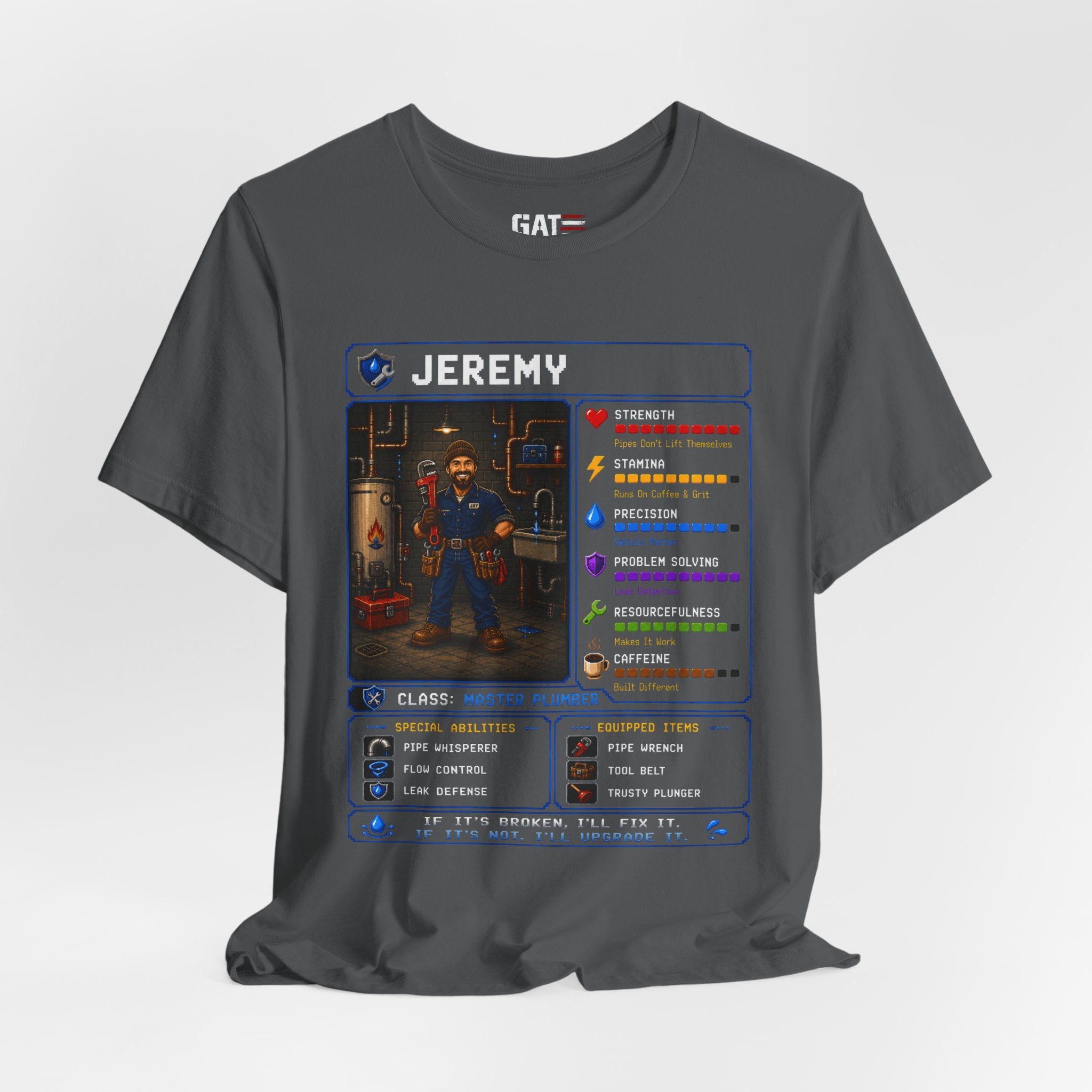 Custom Plumber RPG Character Shirt | Personalized Plumber Gift