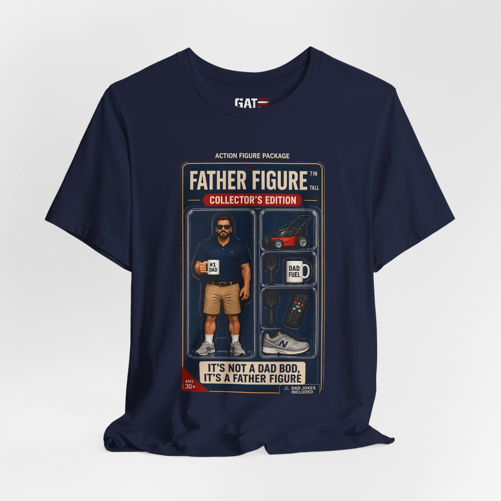 Father Figure Action Figure Shirt | Funny Dad Bod Tee | Collector's Edition Dad Shirt | Father's Day Gift for Dad | Dad Jokes Included