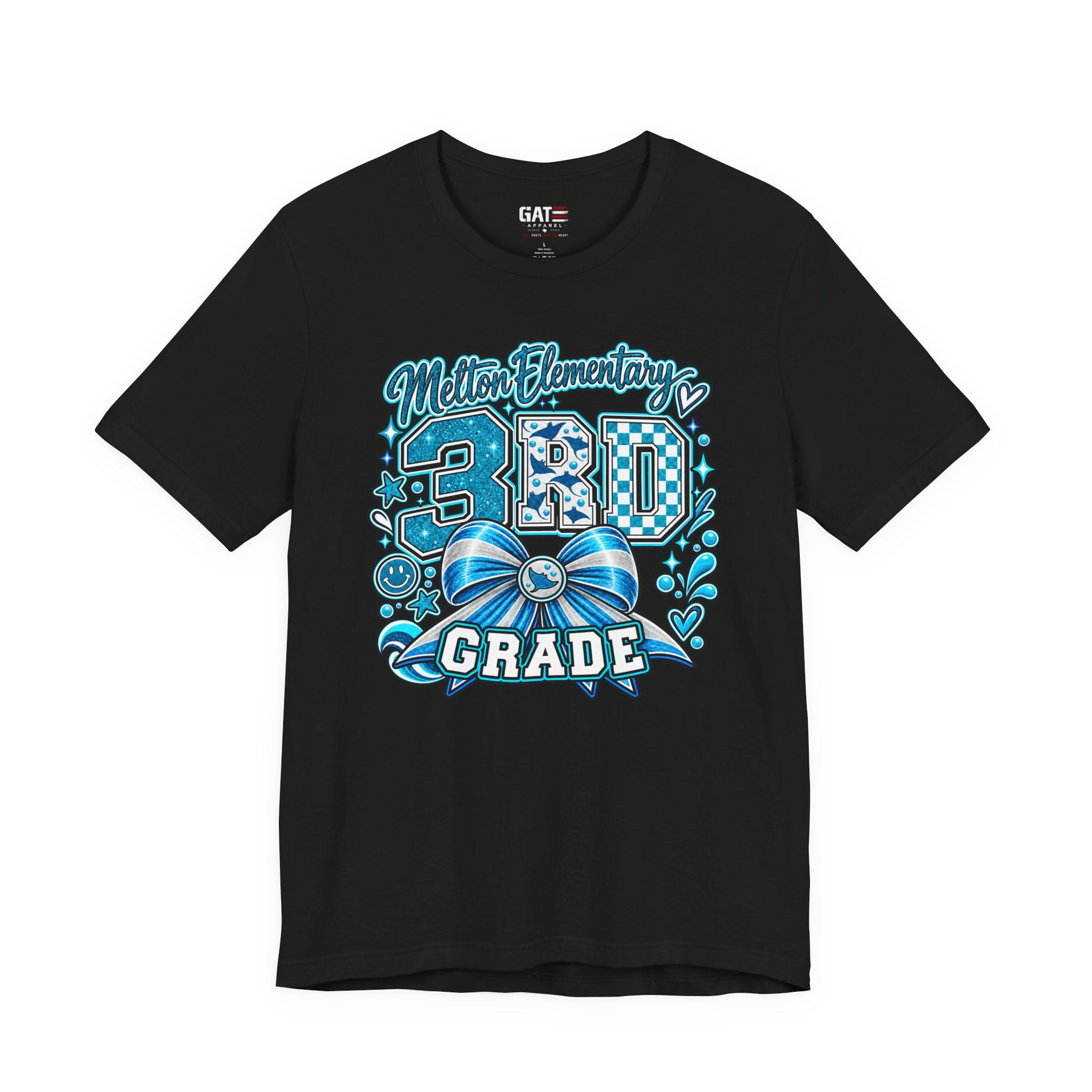 Melton 3rd Grade School T‑Shirt — Bow Design