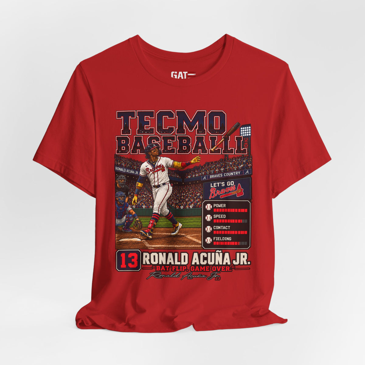 Ronald Acuña Jr. Tee Atlanta Braves — Retro Arcade Baseball T-Shirt