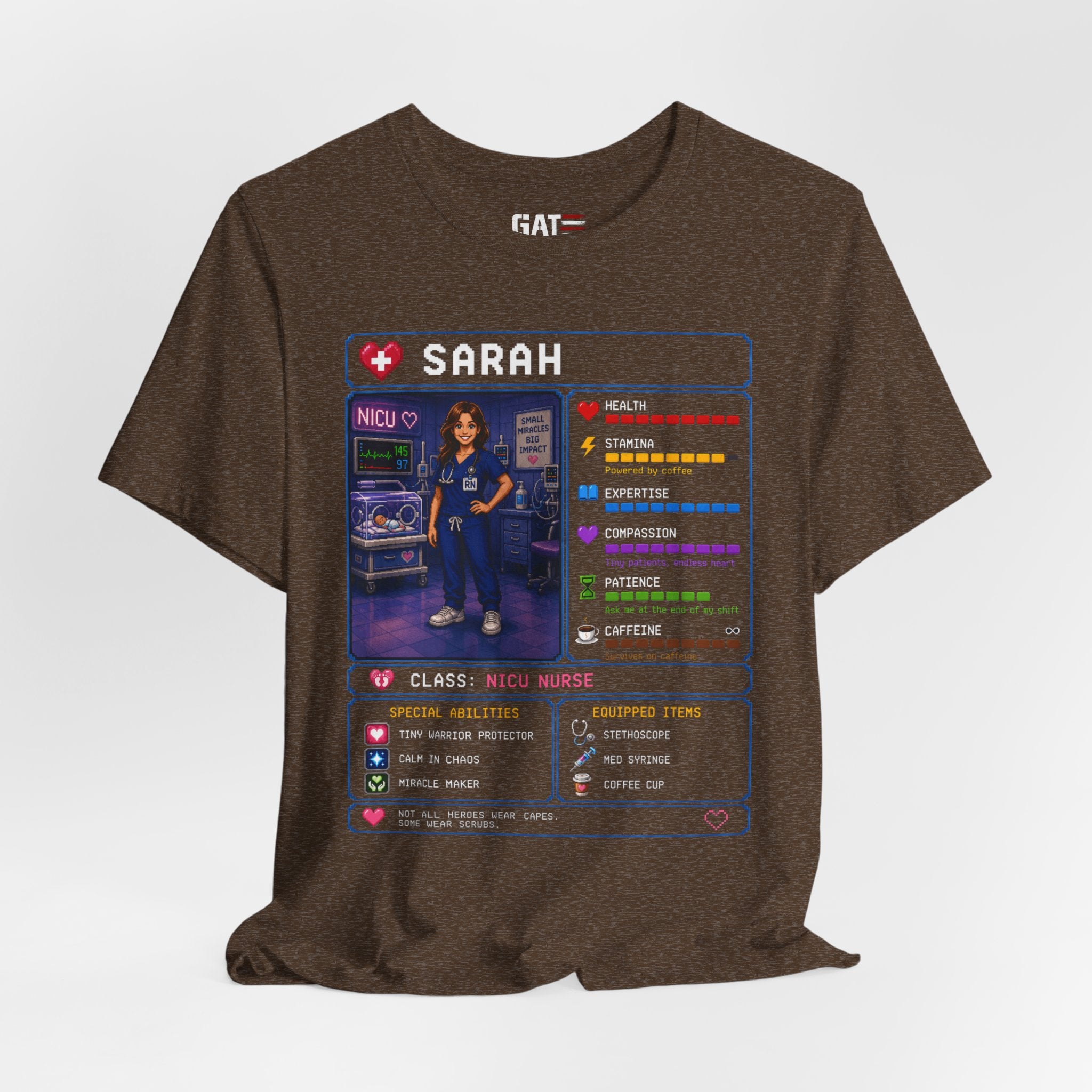 Custom NICU Nurse RPG Character Shirt | Personalized Nurse Gift