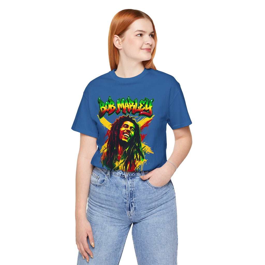 Reggae Legend Portrait Tee — Rasta Colors Music Graphic Shirt